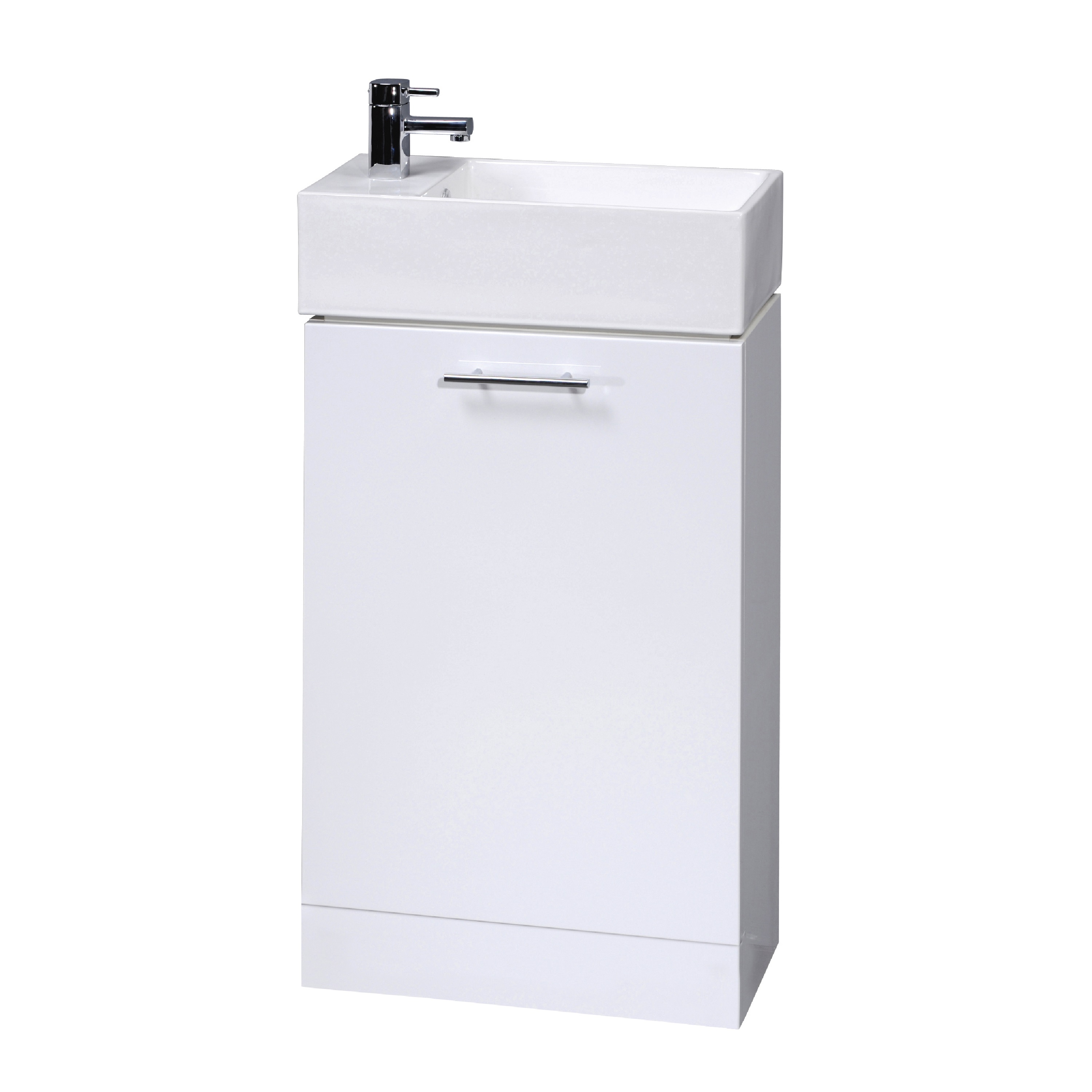 Nuie Mayford Gloss White Compact Vanity Unit and Basin VTY058