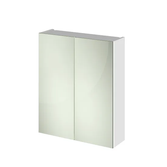 Hudson Reed Nuie Fusion Gloss White 600mm Mirror Unit 50 50 OFF117