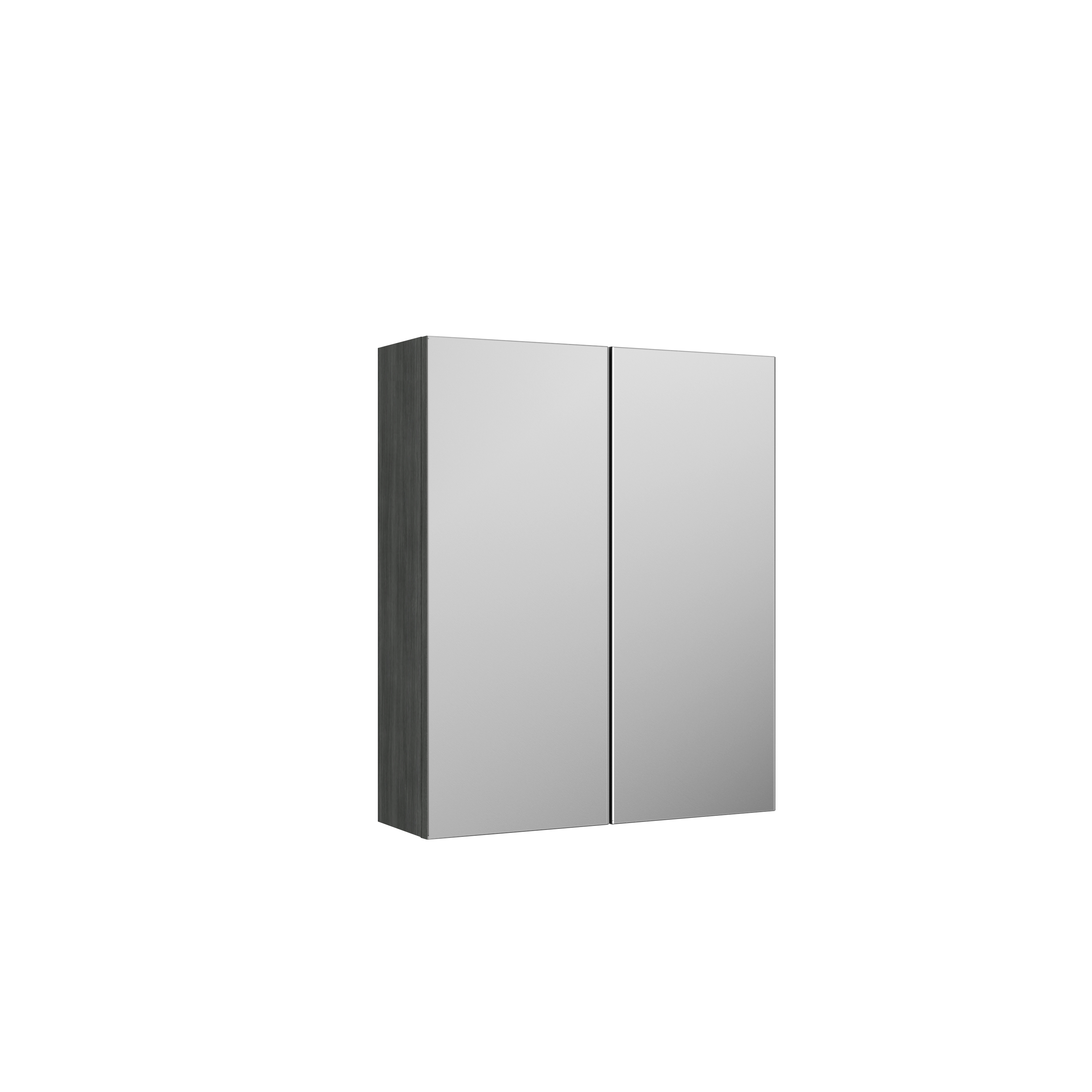 Nuie Arno Graphite Grey Woodgrain 600mm Mirror Unit 50 50 OFF517N