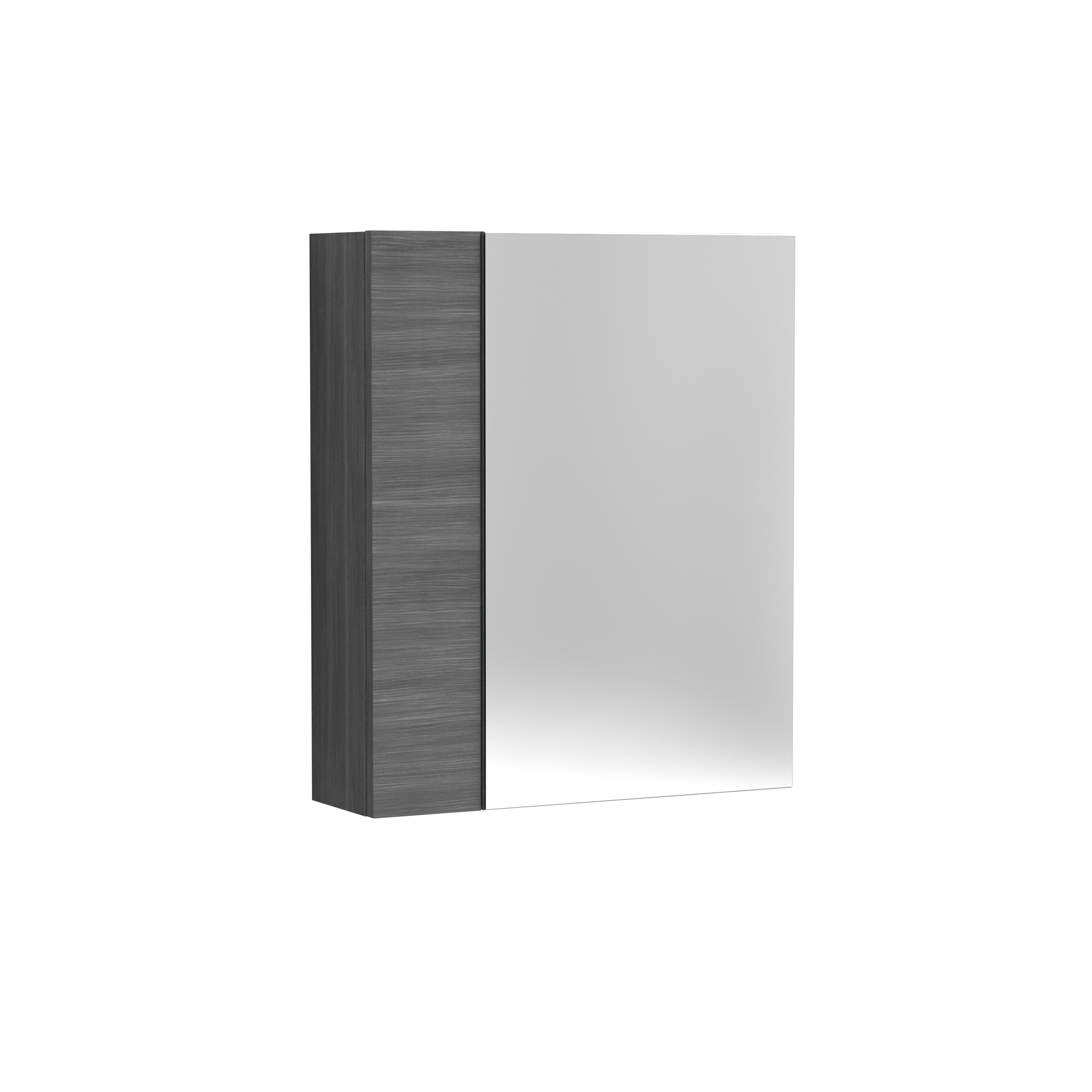 Hudson Reed Nuie Fusion Graphite Grey Woodgrain 600mm Mirror Unit 75 25 OFF518