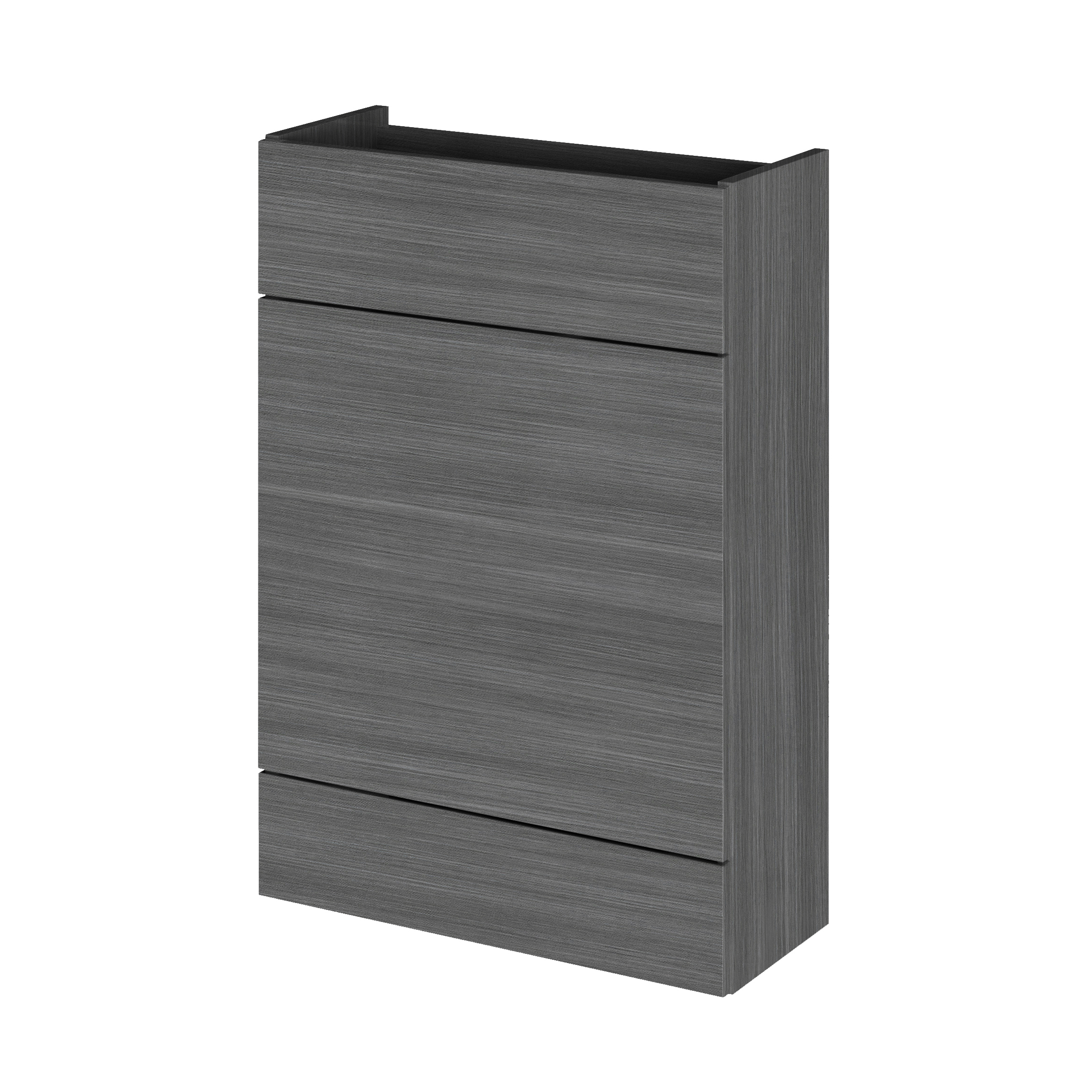 Hudson Reed Fusion Graphite Grey Woodgrain 600mm WC Unit Compact OFF547