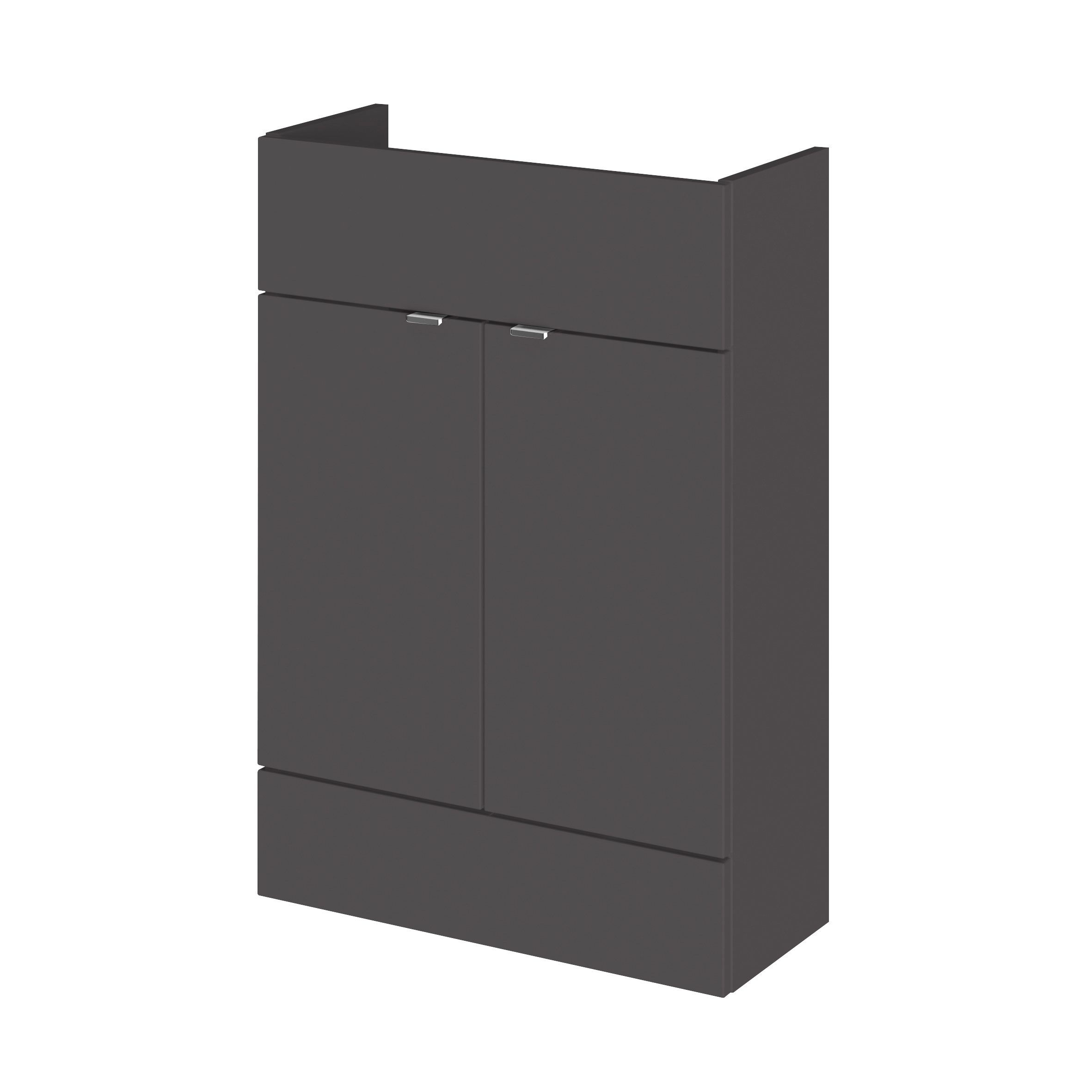 Hudson Reed Fusion Gloss Grey 600mm Vanity Unit Compact OFF907