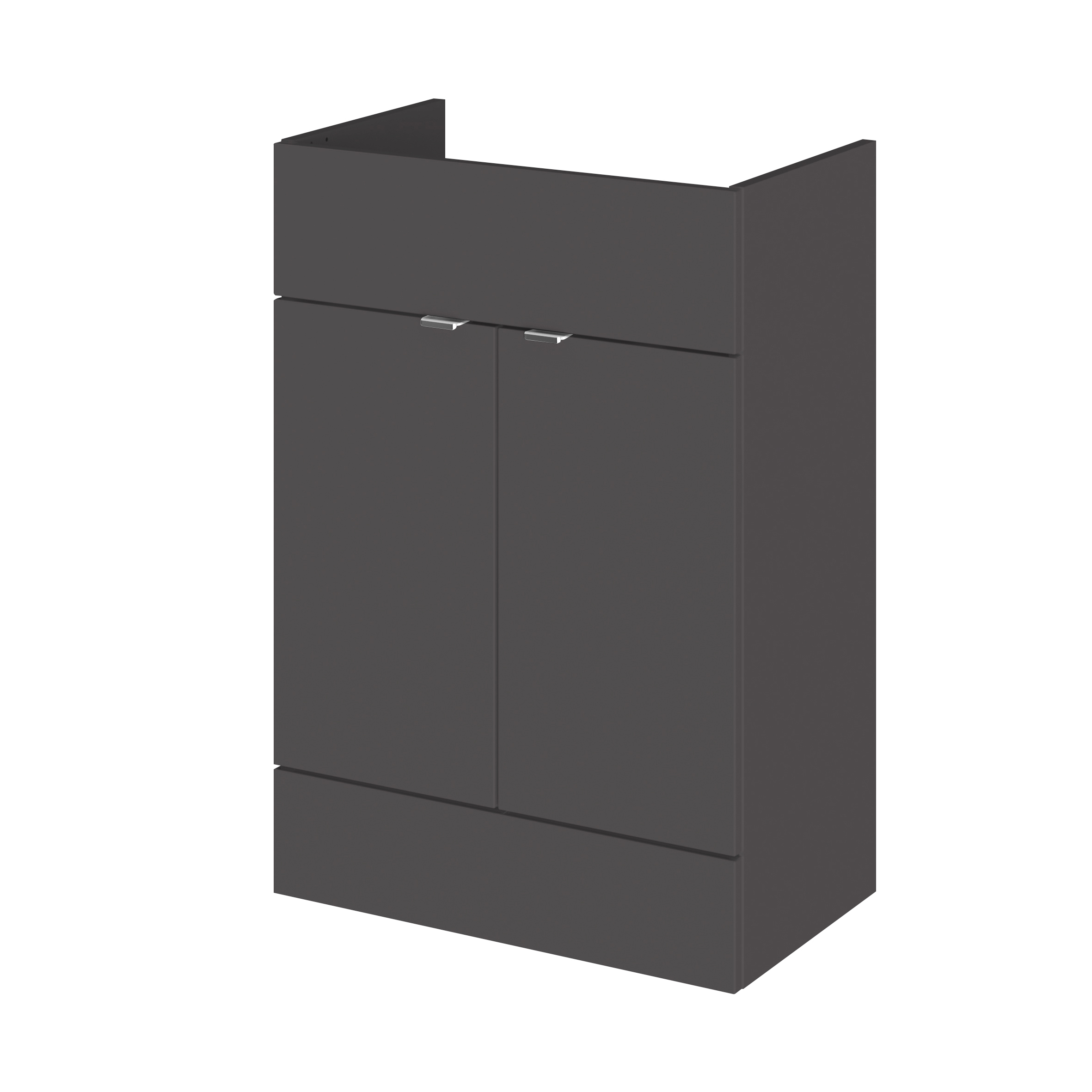 Hudson Reed Fusion Gloss Grey 600mm Vanity Unit OFF908