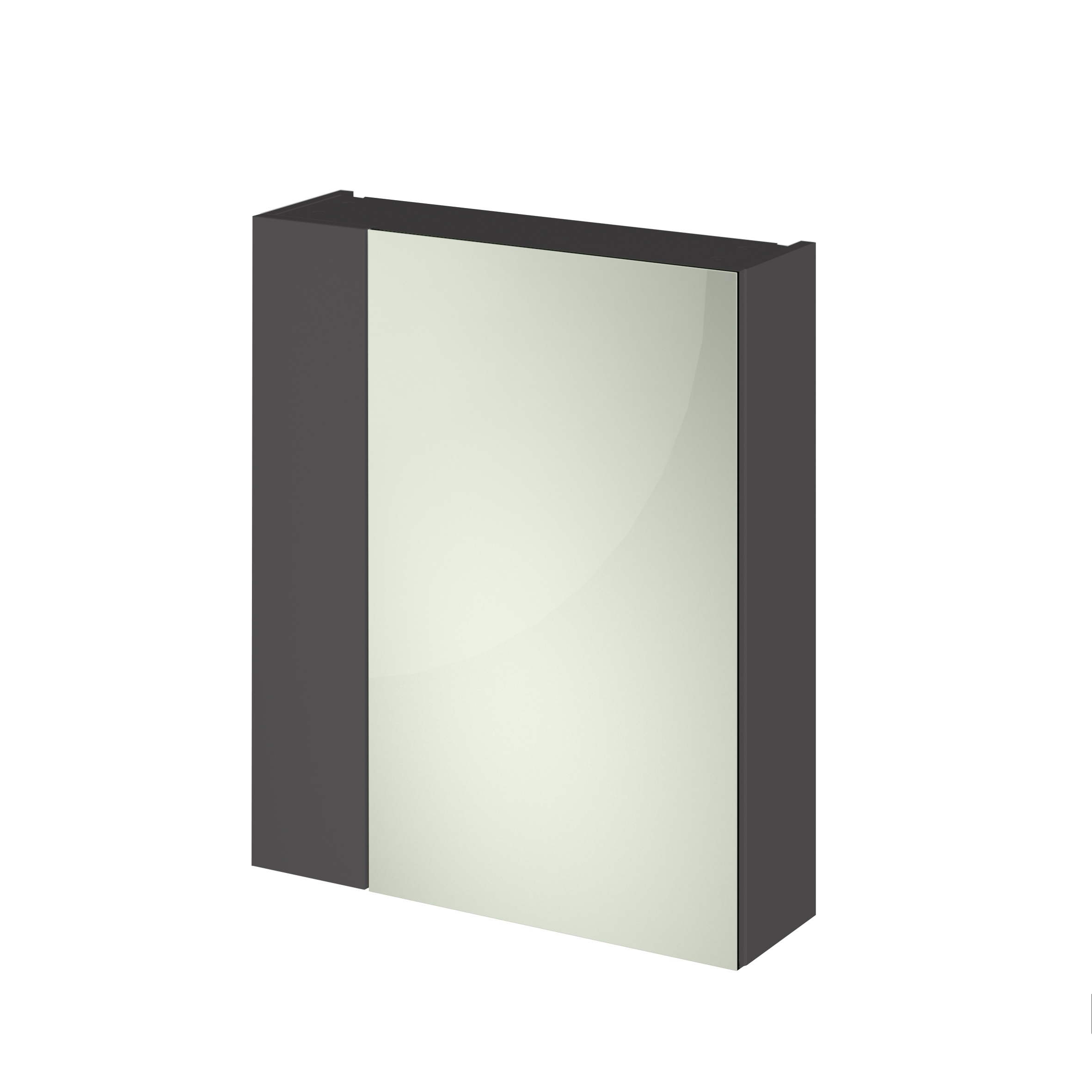 Hudson Reed Fusion Gloss Grey 600mm Mirror Unit 75 25 OFF918