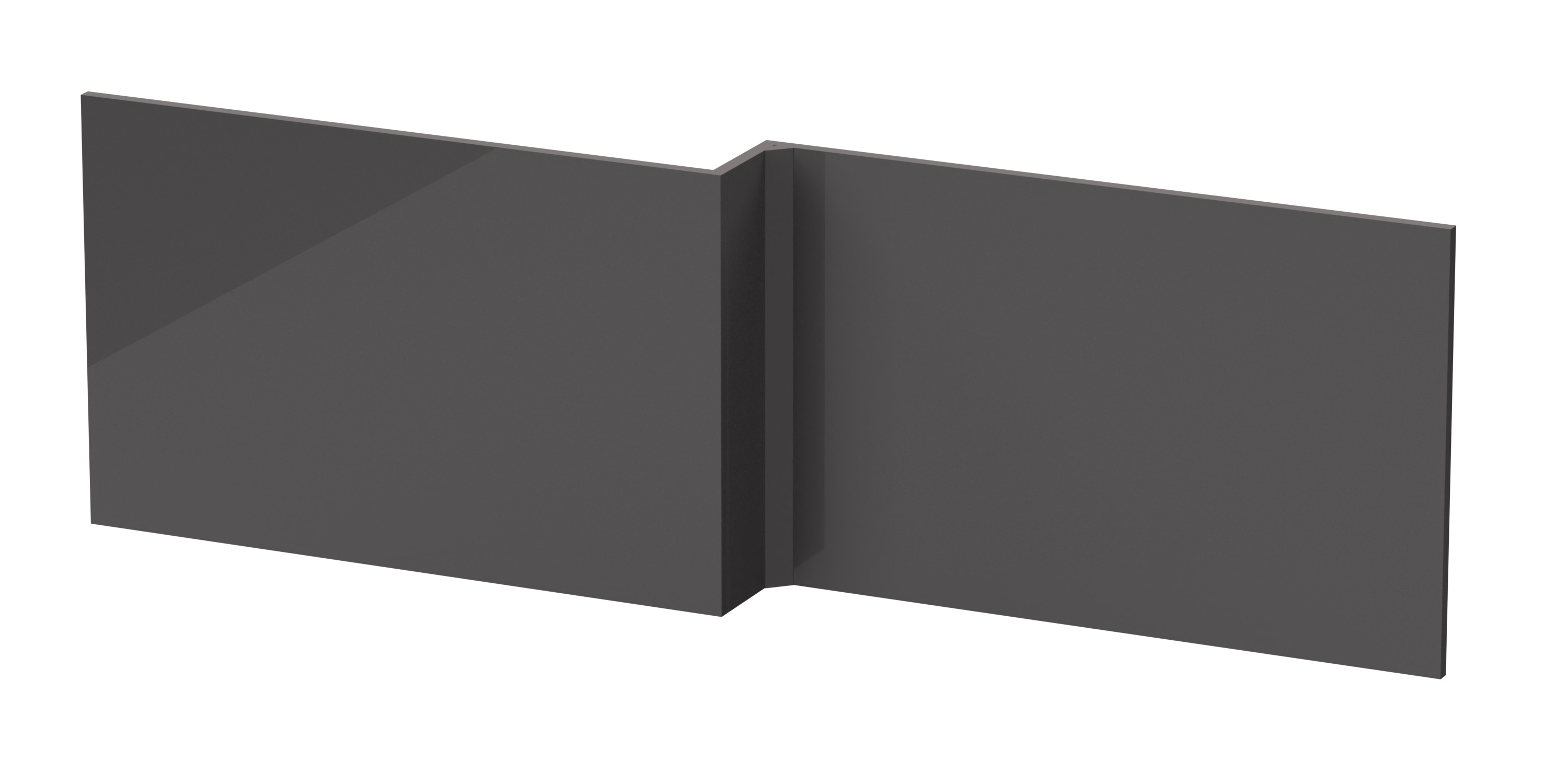 Hudson Reed Nuie Fusion Gloss Grey 1700mm Square Shower Bath Front Panel OFF973
