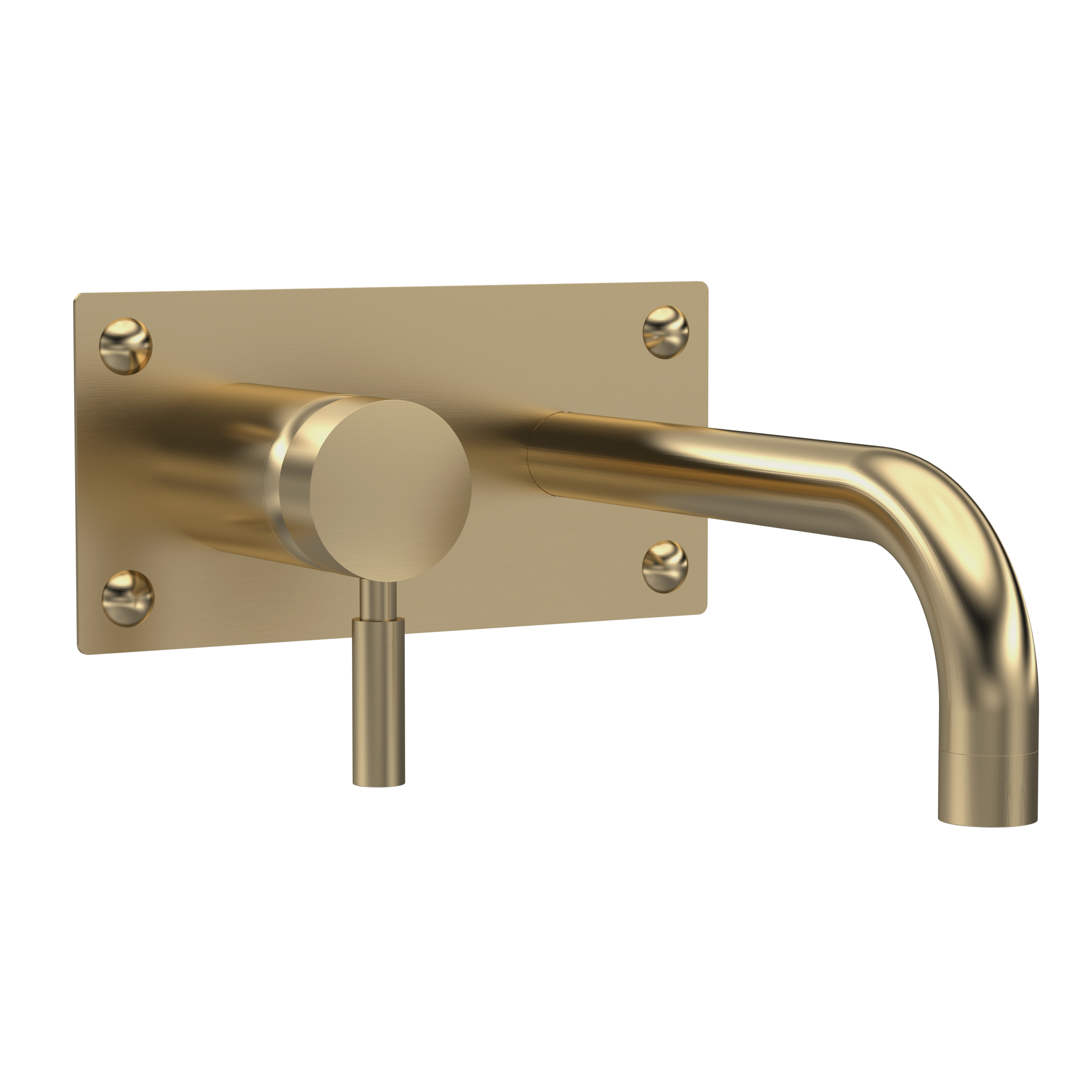 Hudson Reed Tec Single Lever Brushed Brass Wall Mounted Basin Bath Filler PK828