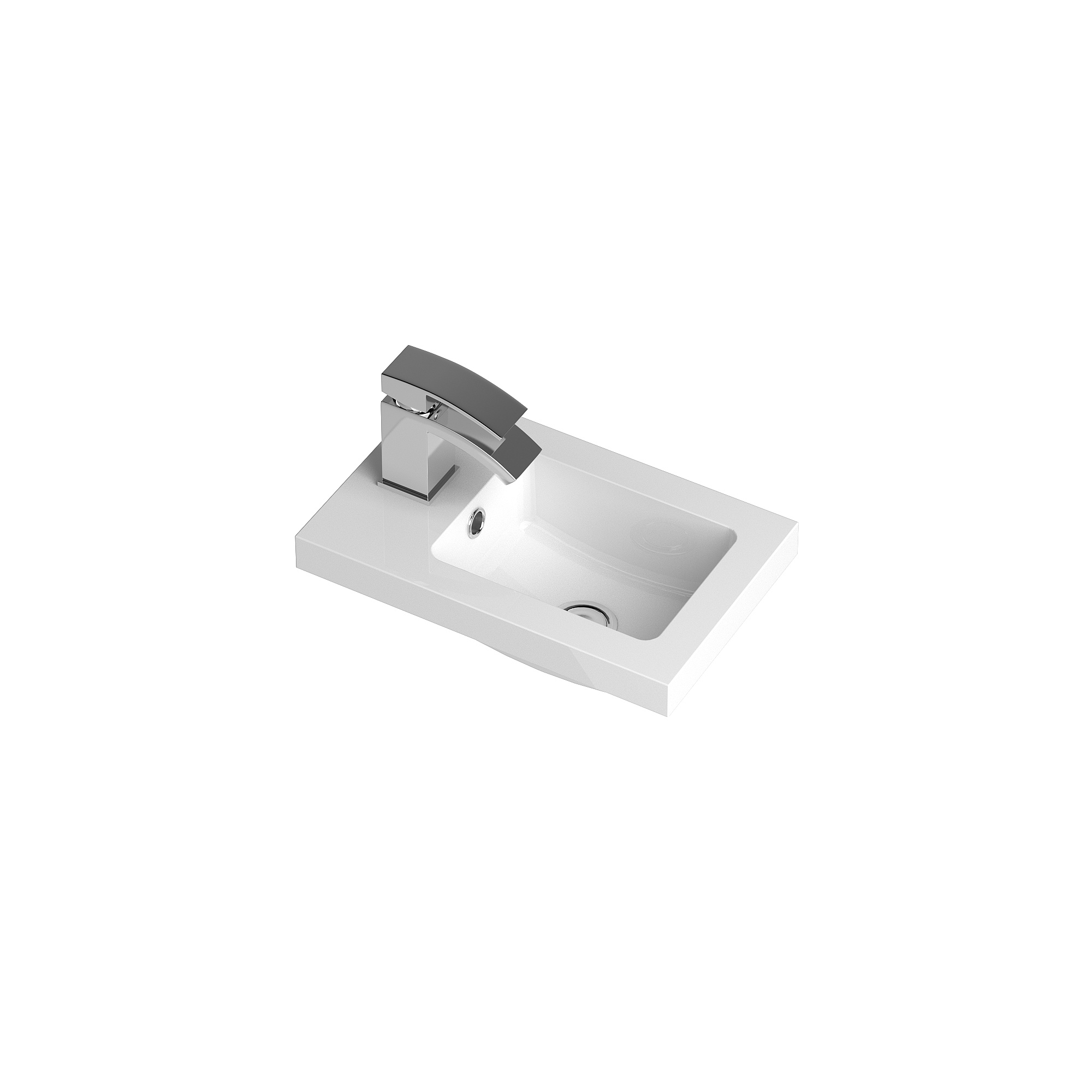 Hudson Reed Worktop White 400mm Compact PMB301