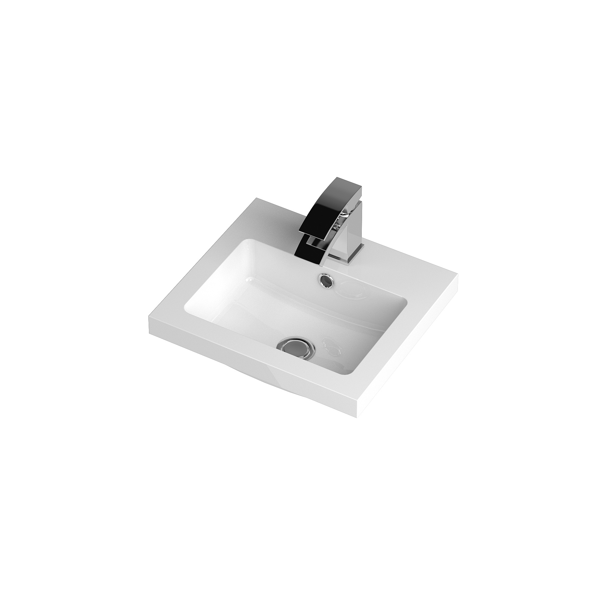 Hudson Reed Worktop White 400mm Full Depth PMB311