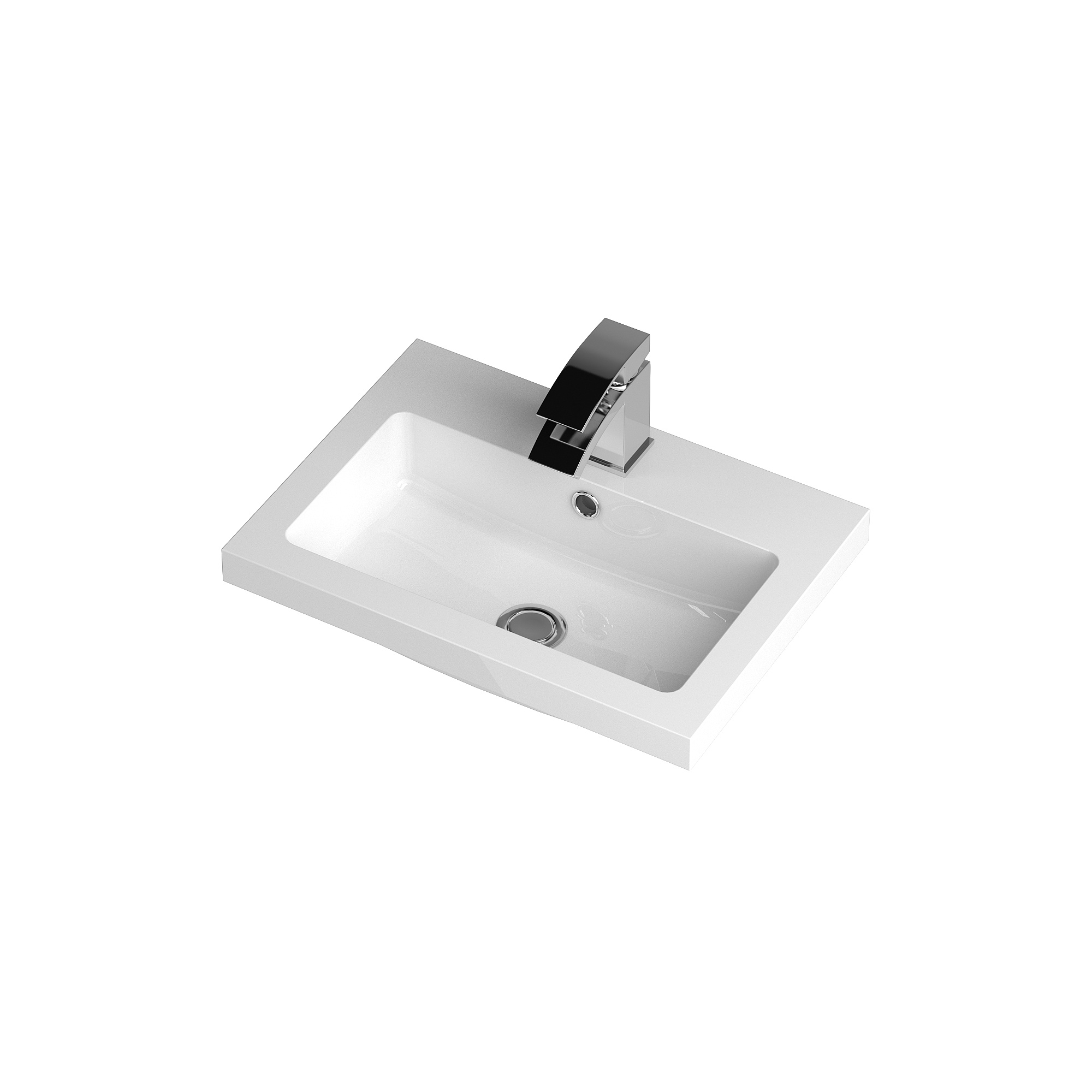 Hudson Reed Worktop White 500mm Full Depth PMB312