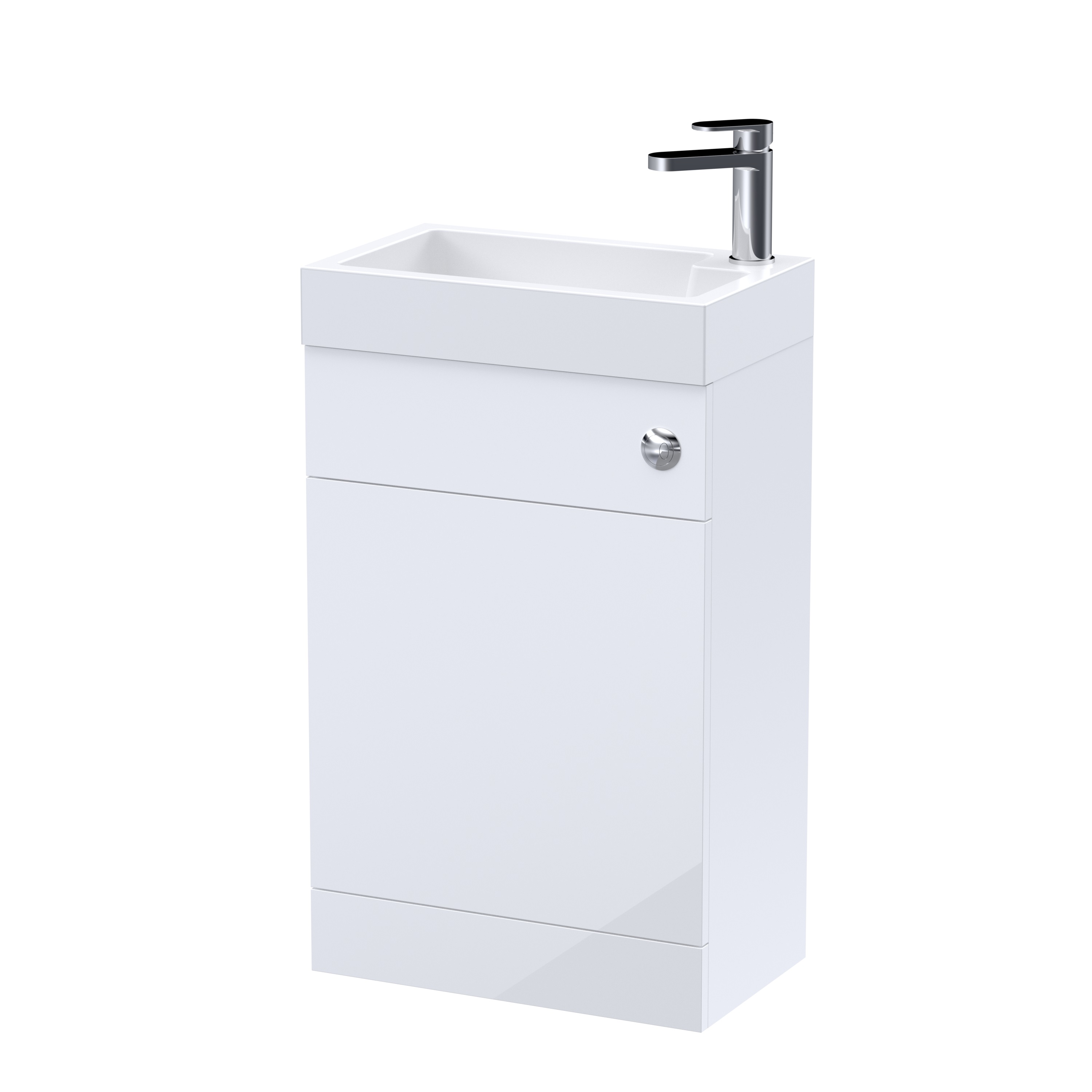 Nuie Athena 2 in 1 Gloss White 500mm Basin and WC Unit PRC141B