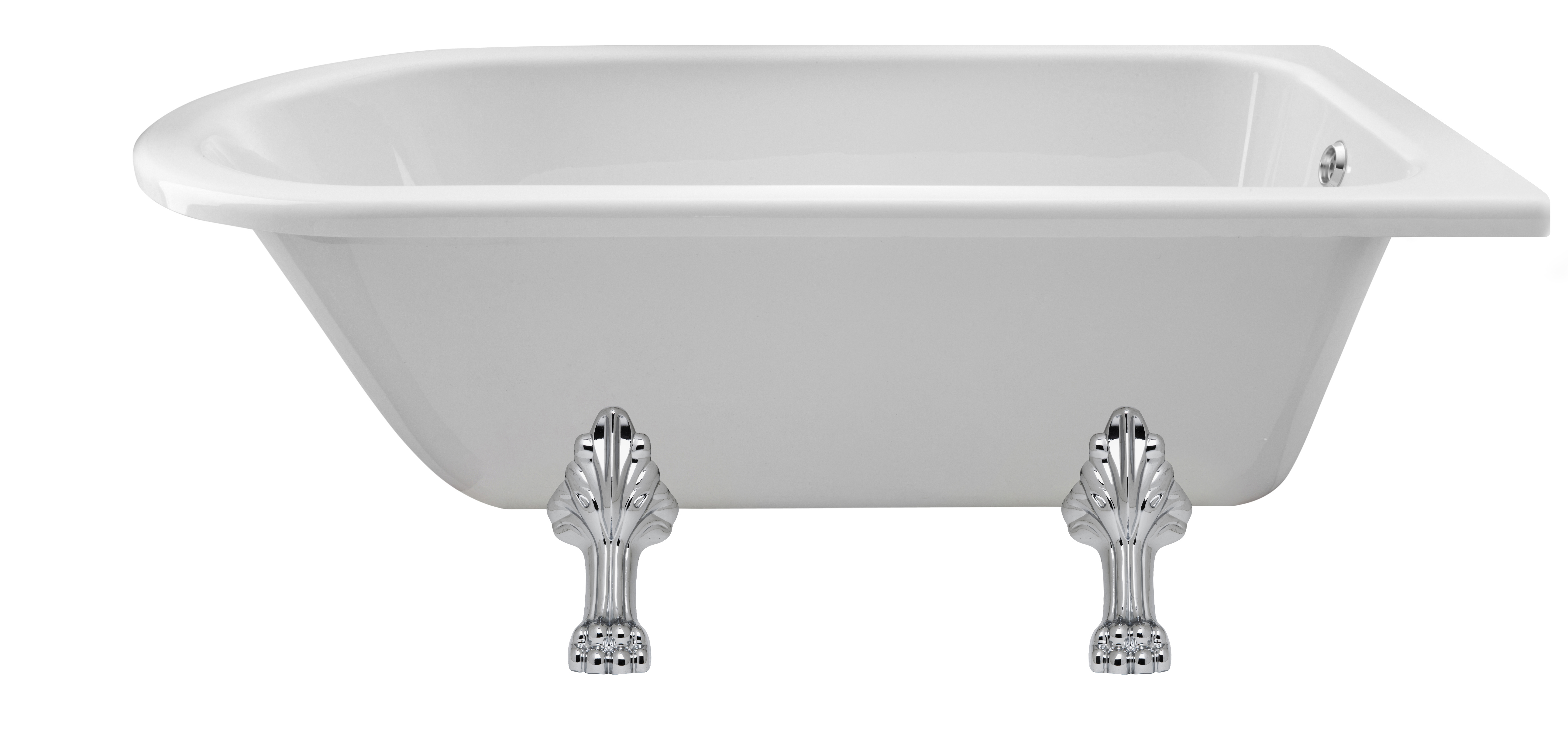 Hudson Reed Winterburn White Freestanding Shower Bath with Pride Leg Set 1500mm RLF1500C2