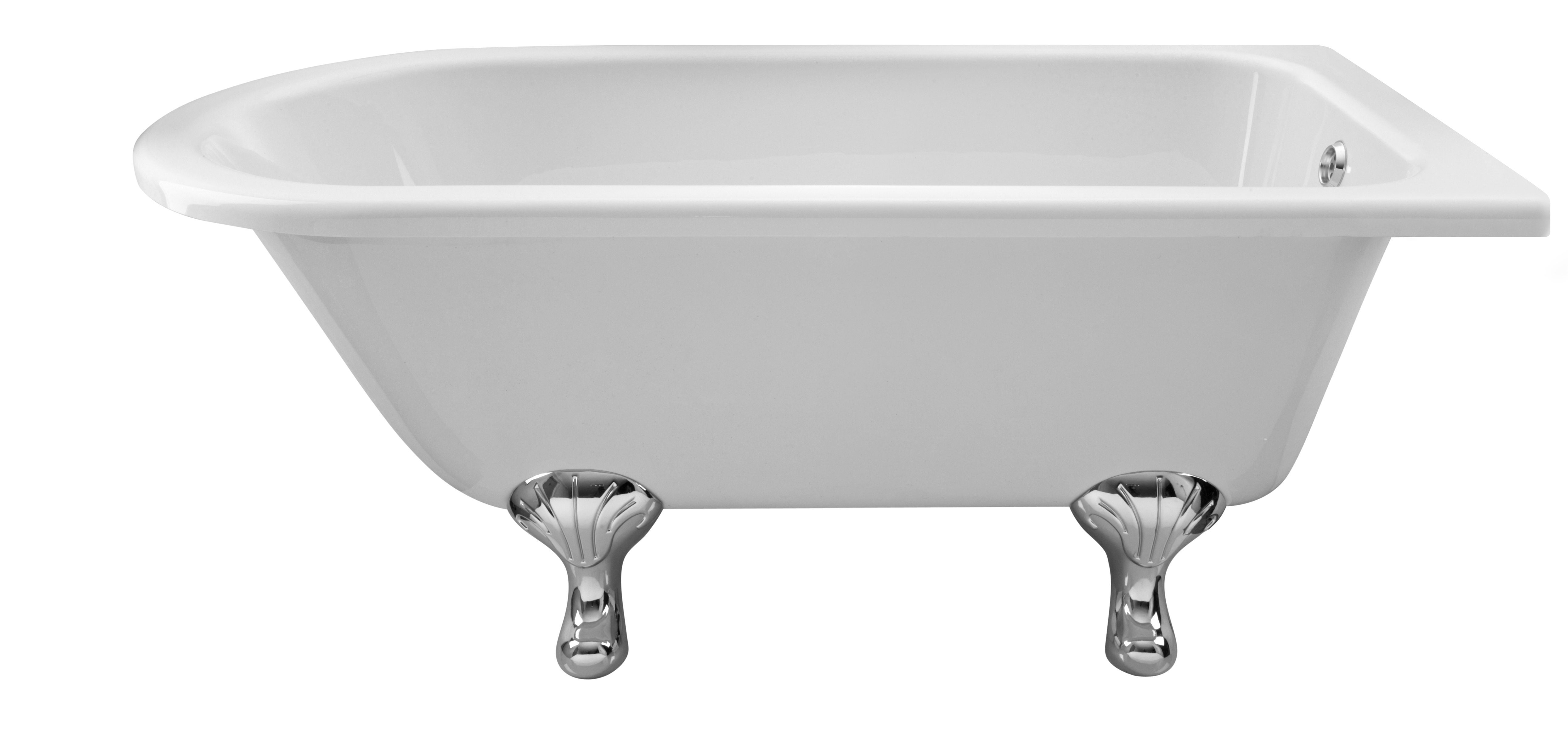 Hudson Reed Winterburn White Freestanding Shower Bath with Corbel Leg Set 1500mm RLF1500T