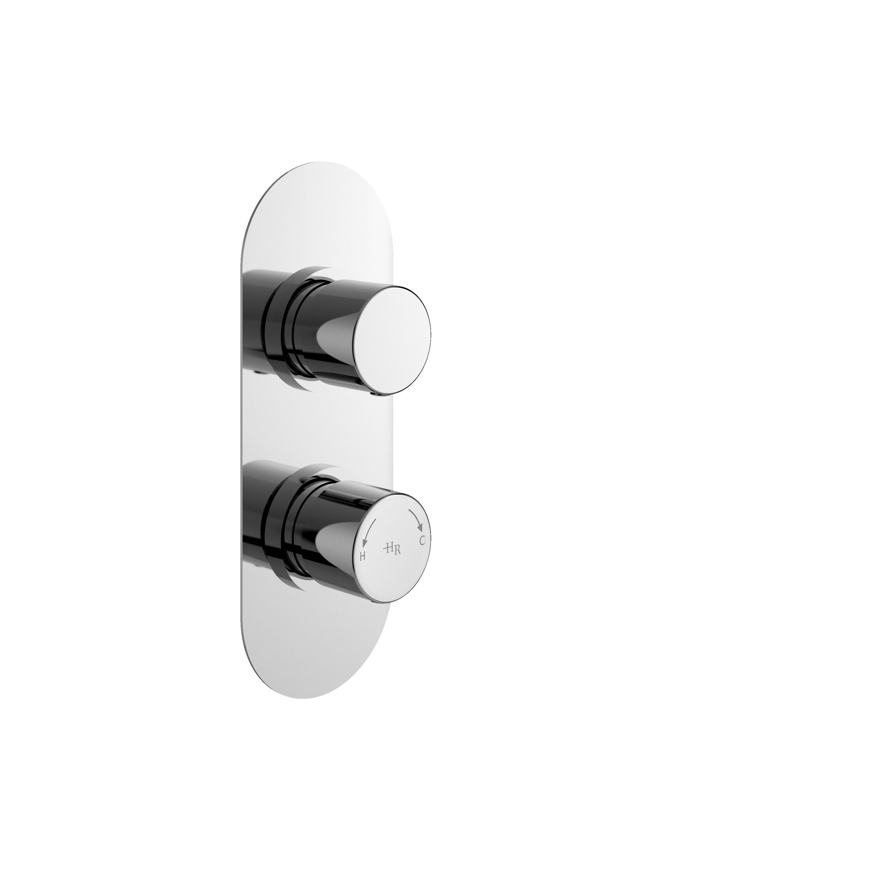 Hudson Reed Round Chrome 2 Outlet Twin Valve with Diverter RNDTW02