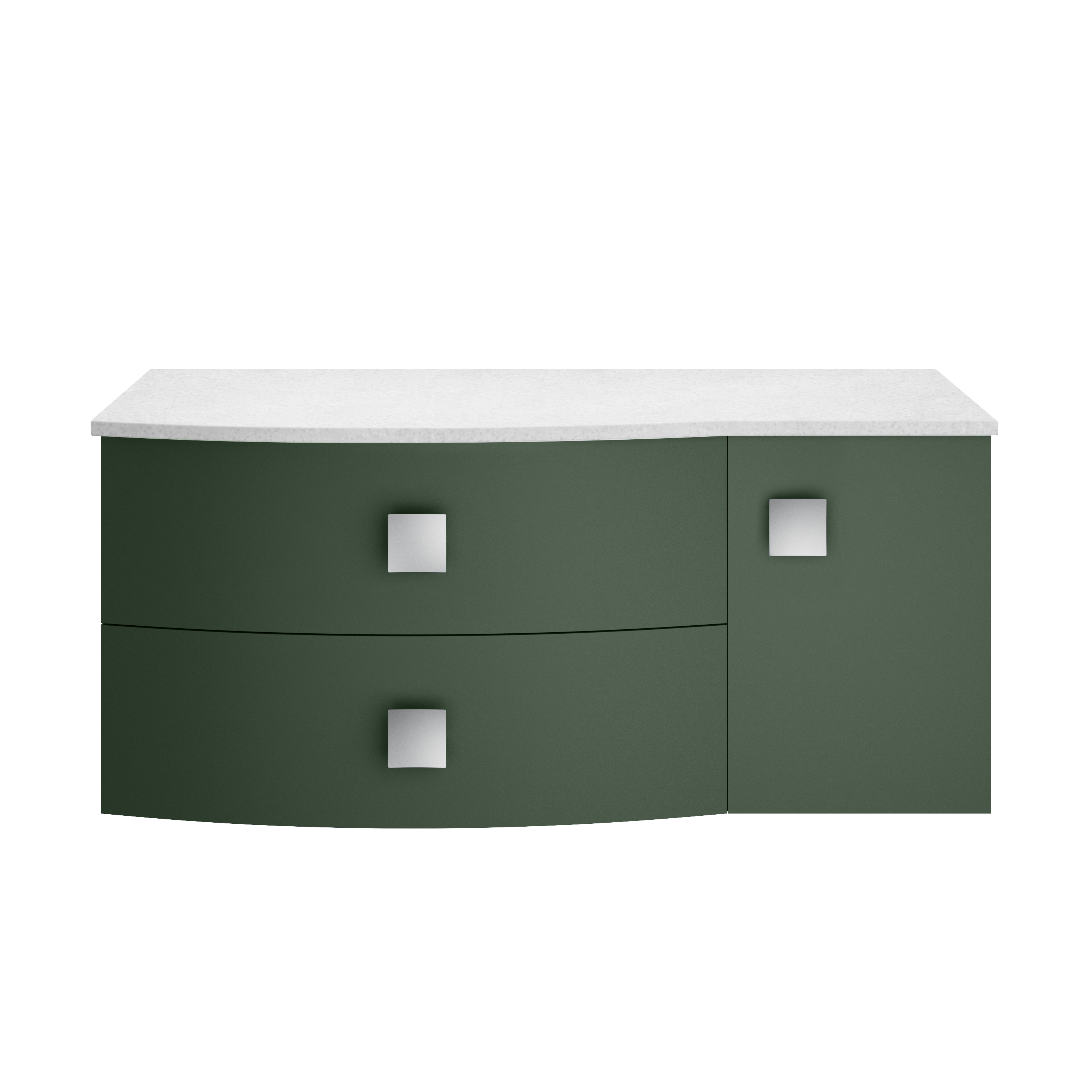 Hudson Reed Sarenna Hunter Green 1000mm Left Hand Vanity Unit with Marble Top SAR803L