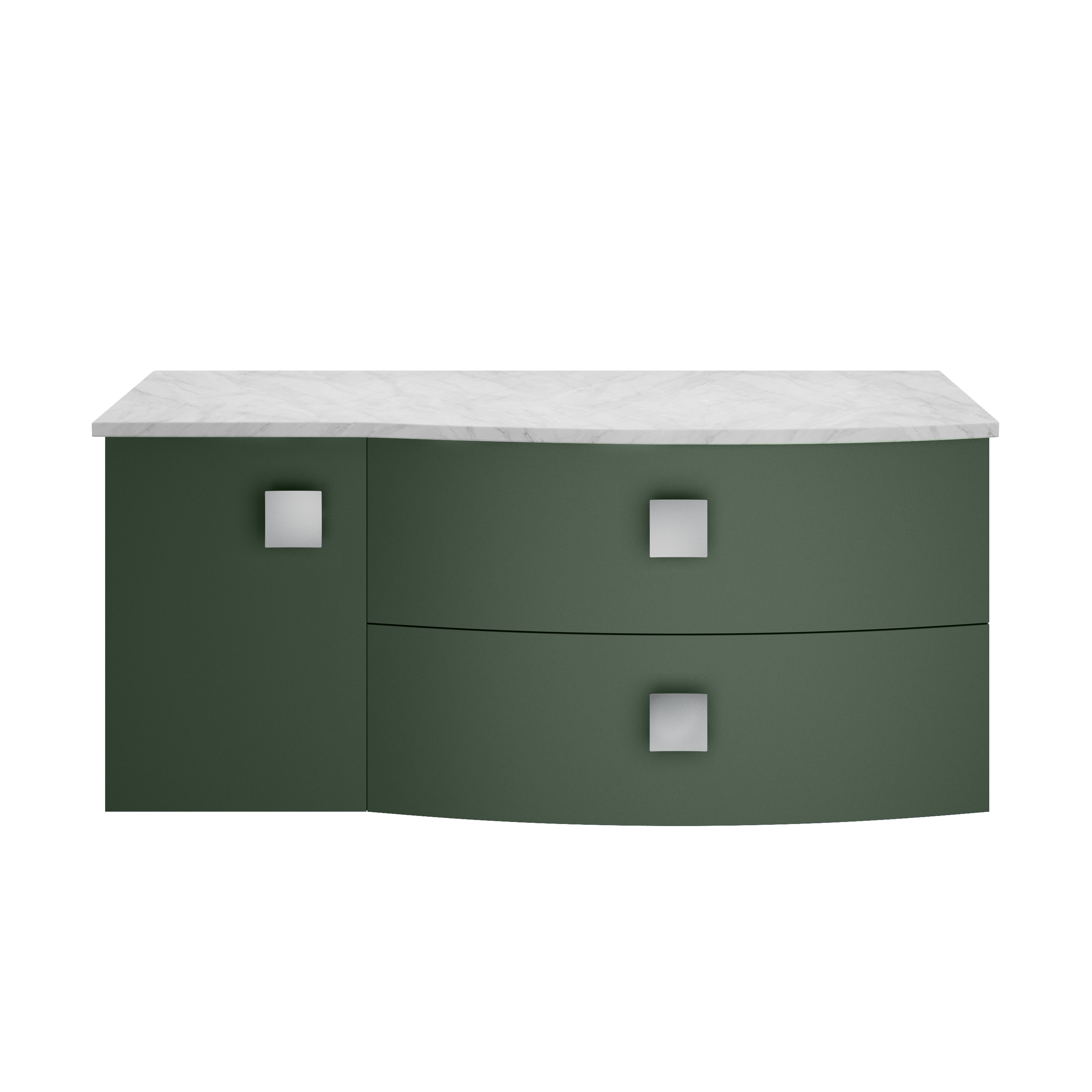 Hudson Reed Sarenna Hunter Green 1000mm Right Hand Vanity Unit with Marble Top SAR805R