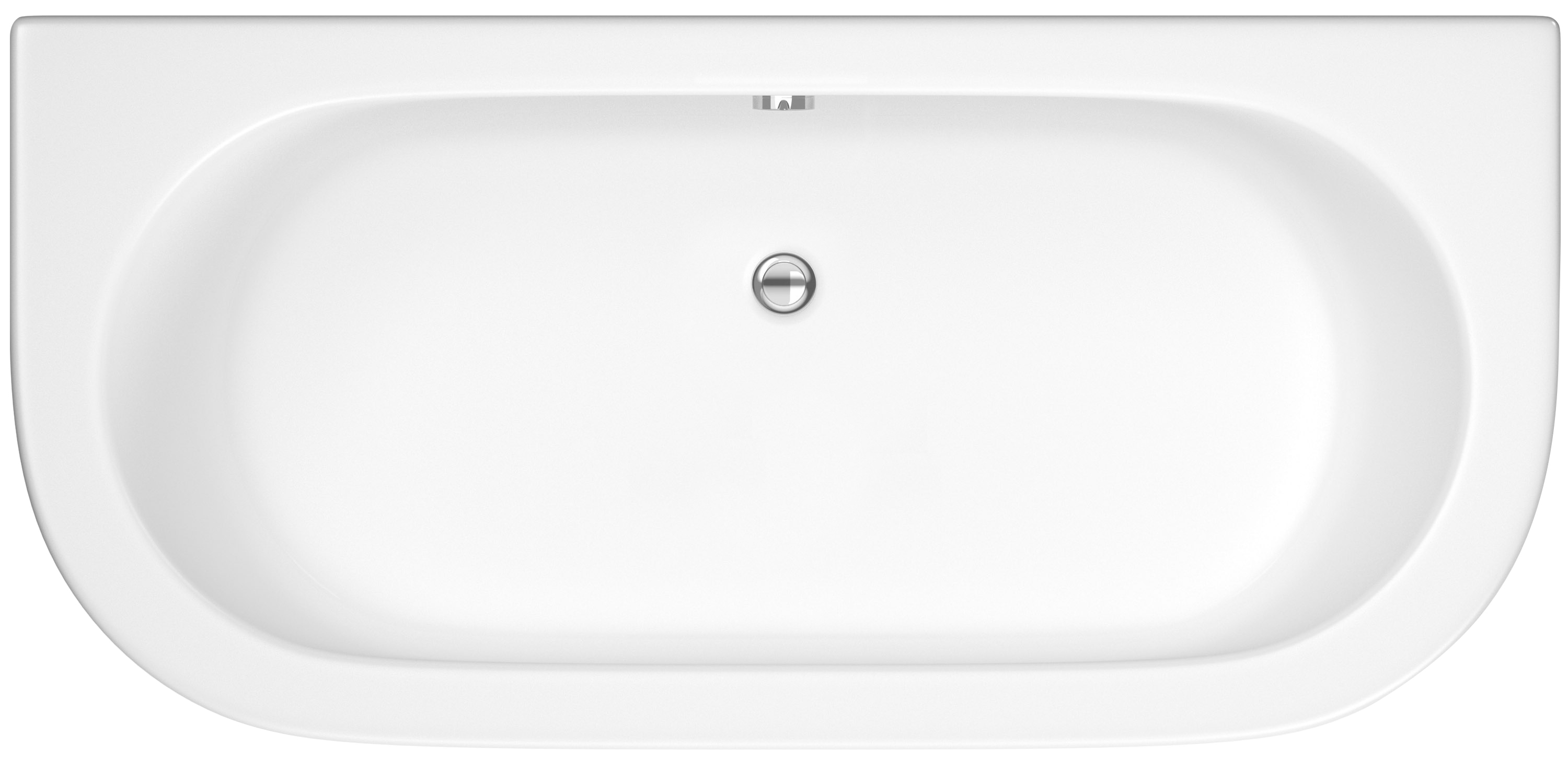 Nuie Shingle White Curved Back to Wall Bath and Panel 1700 x 750mm BSG003
