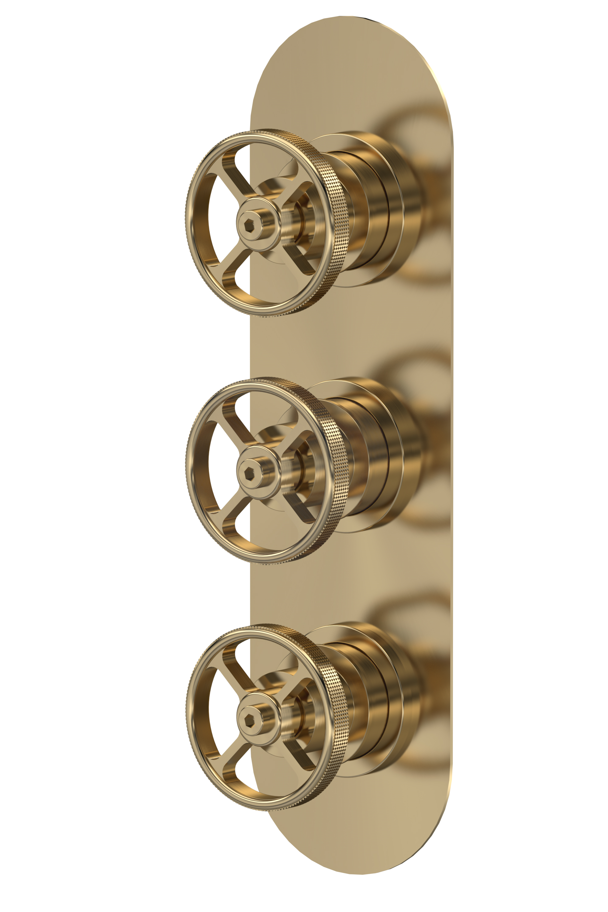 Hudson Reed Industrial Brushed Brass 2 Outlet Triple Valve SIWTR802