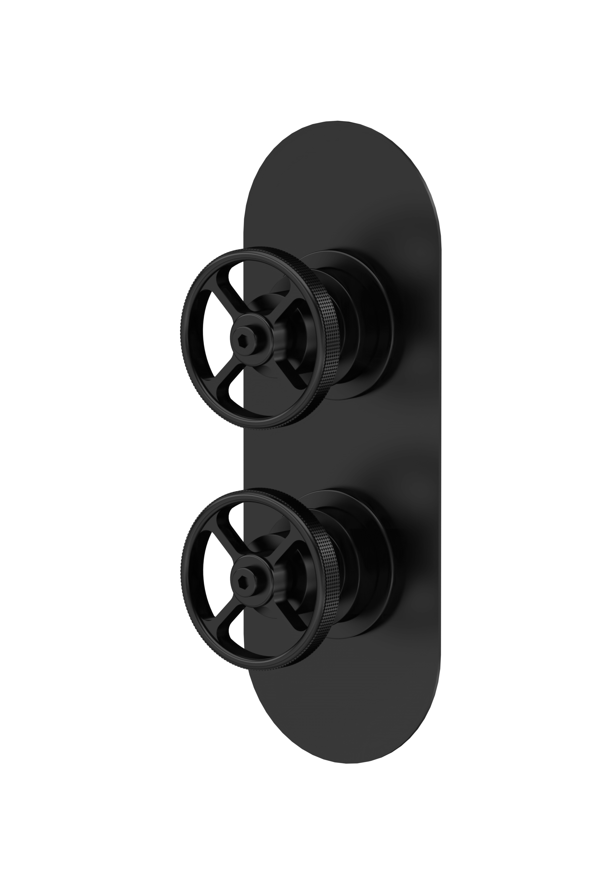 Hudson Reed Industrial Matt Black 1 Outlet Twin Valve SIWTW401
