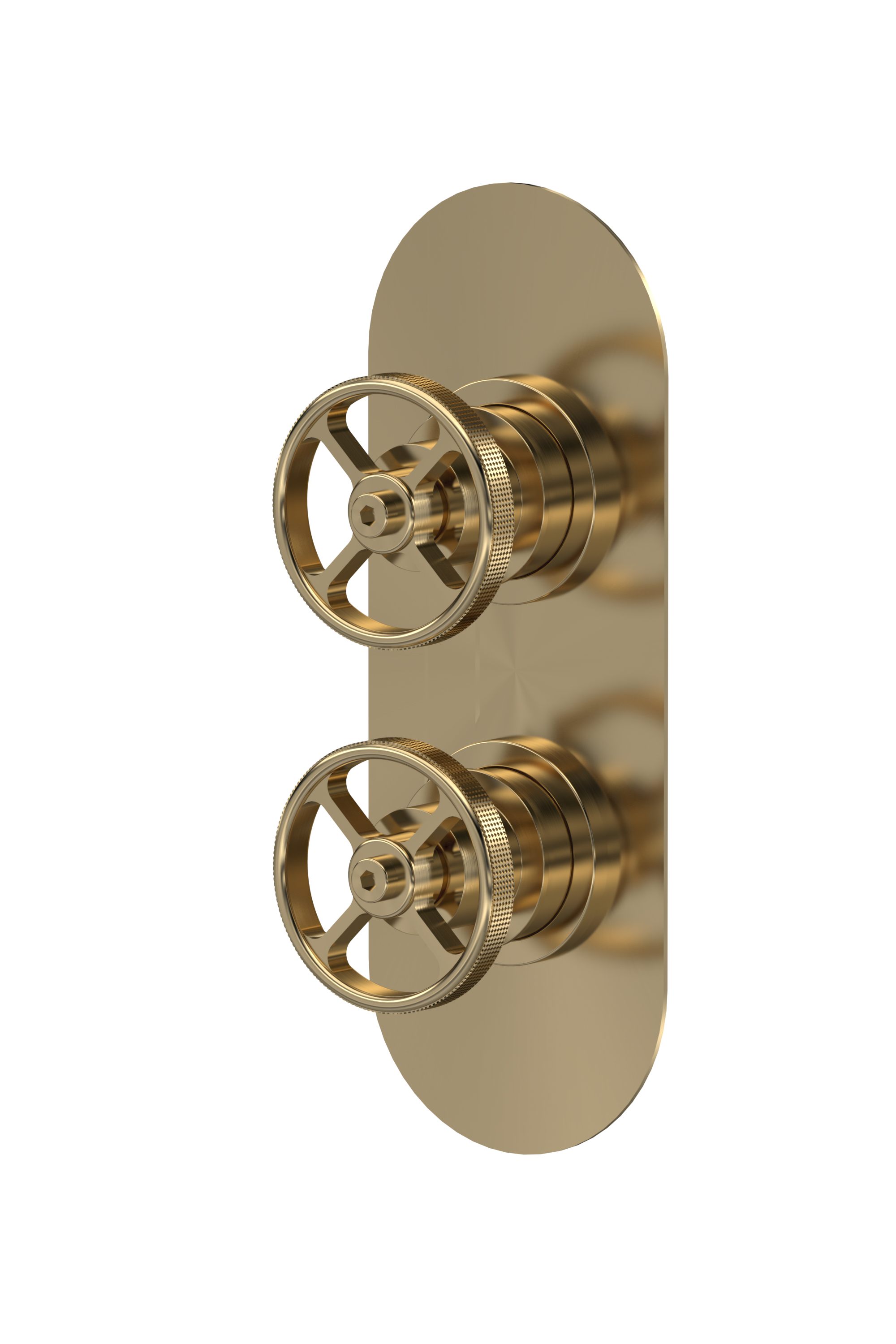 Hudson Reed Industrial Brushed Brass 1 Outlet Twin Valve SIWTW801