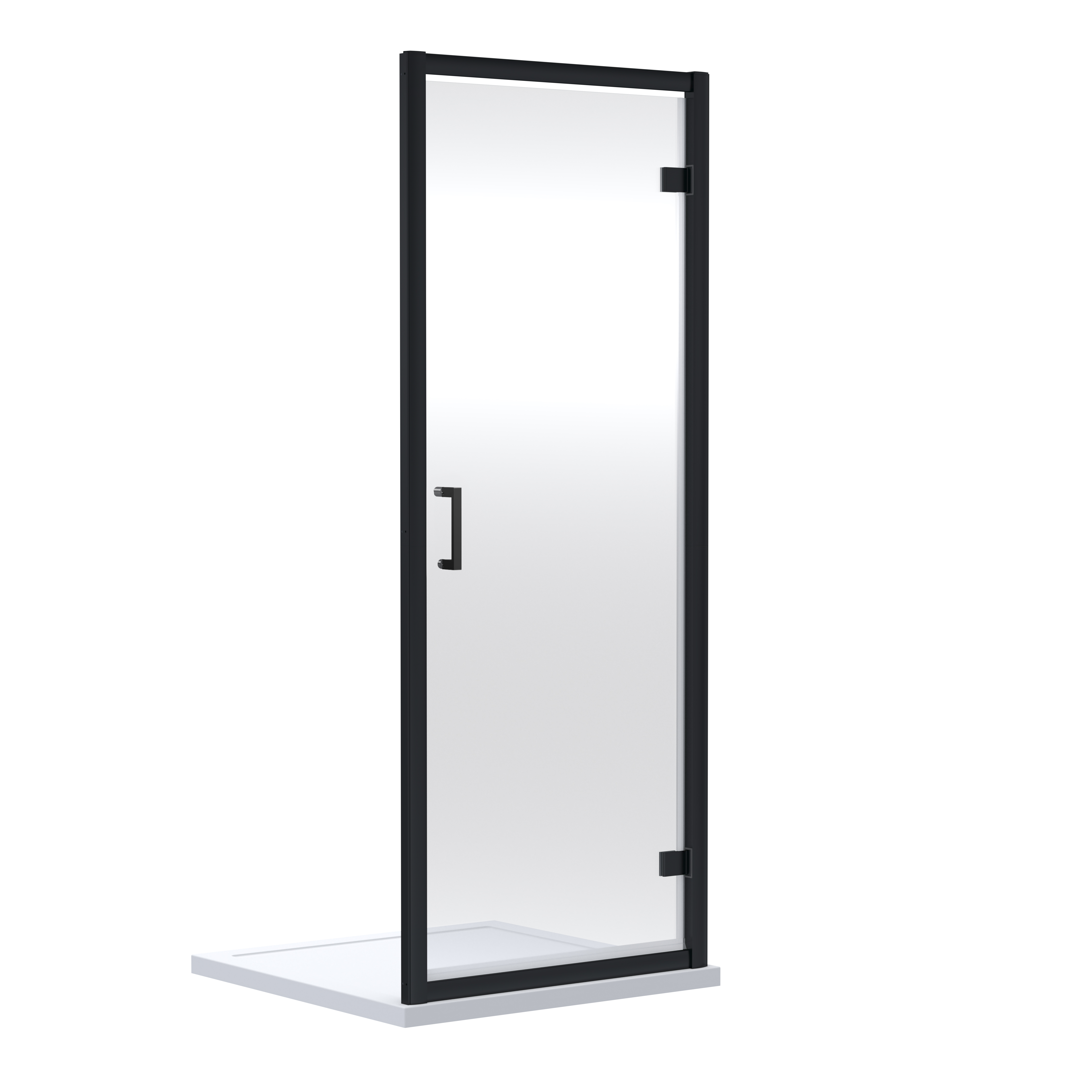 Nuie Rene Matt Black 1900 x 700mm Hinged Shower Door SMHD70BP E6