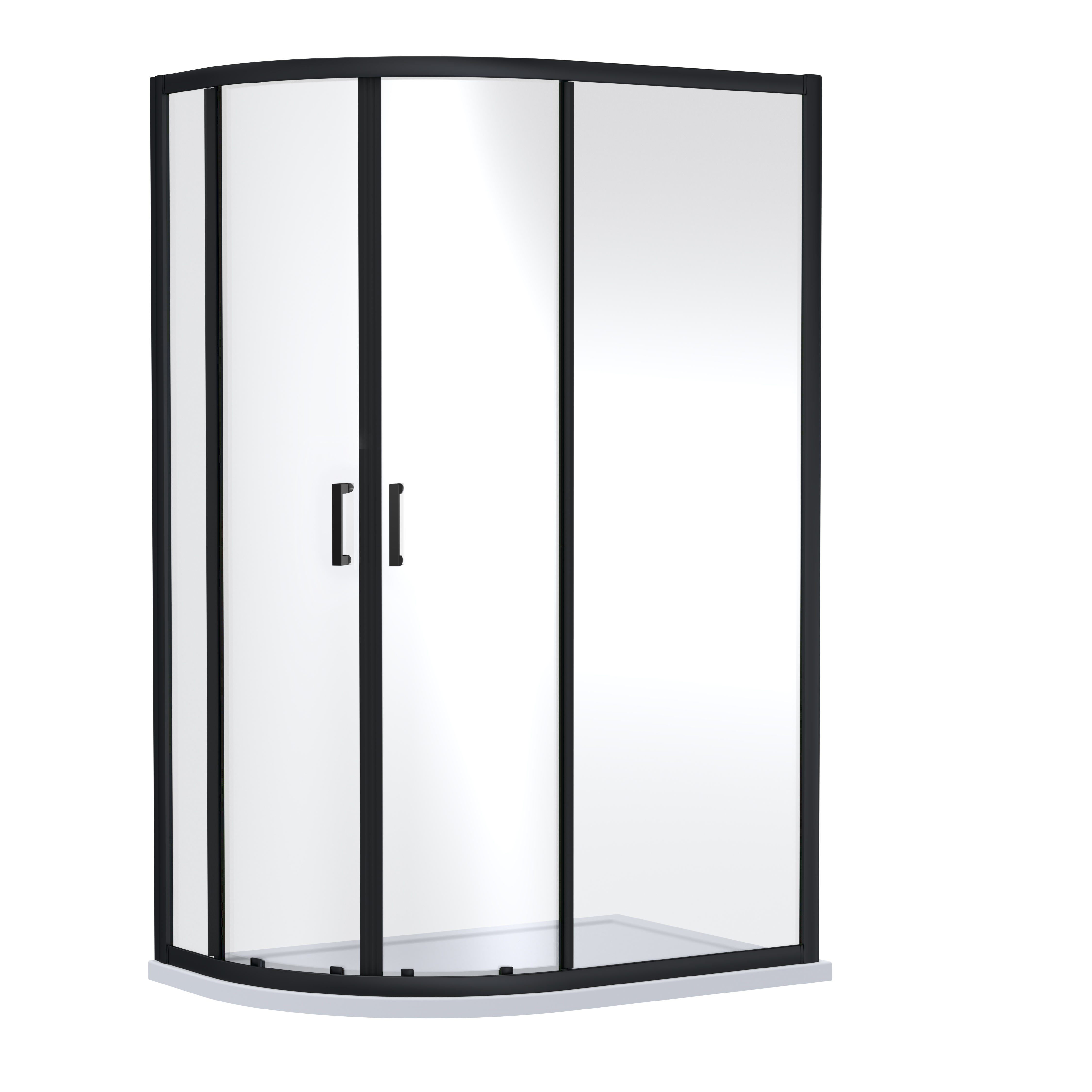 Nuie Rene Matt Black 1900 x 1000 800mm Offset Quadrant Shower Enclosure SMQU108BP E6