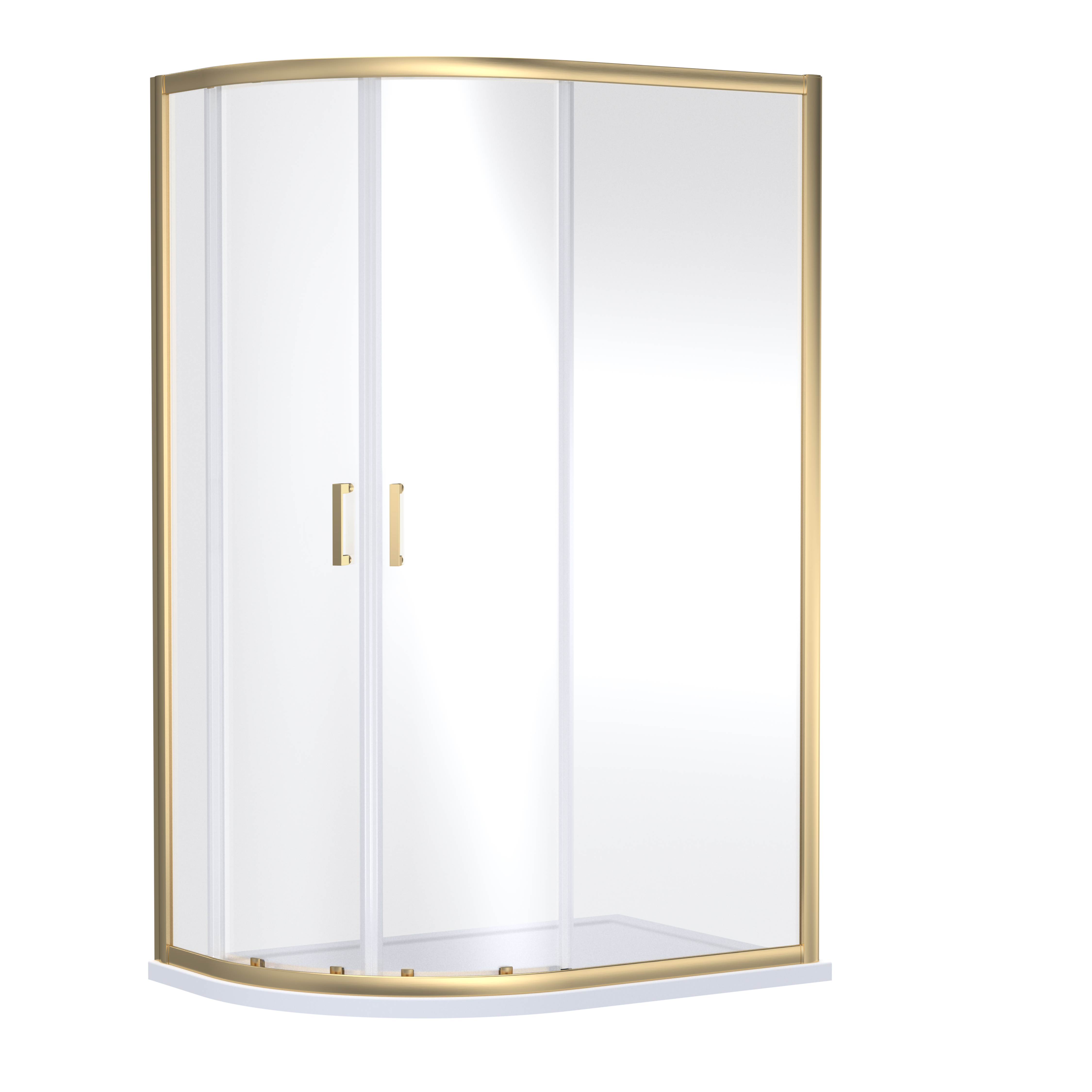 Nuie Rene Brushed Brass 1900 x 1200 800mm Offset Quadrant Shower Enclosure SMQU128BB E6