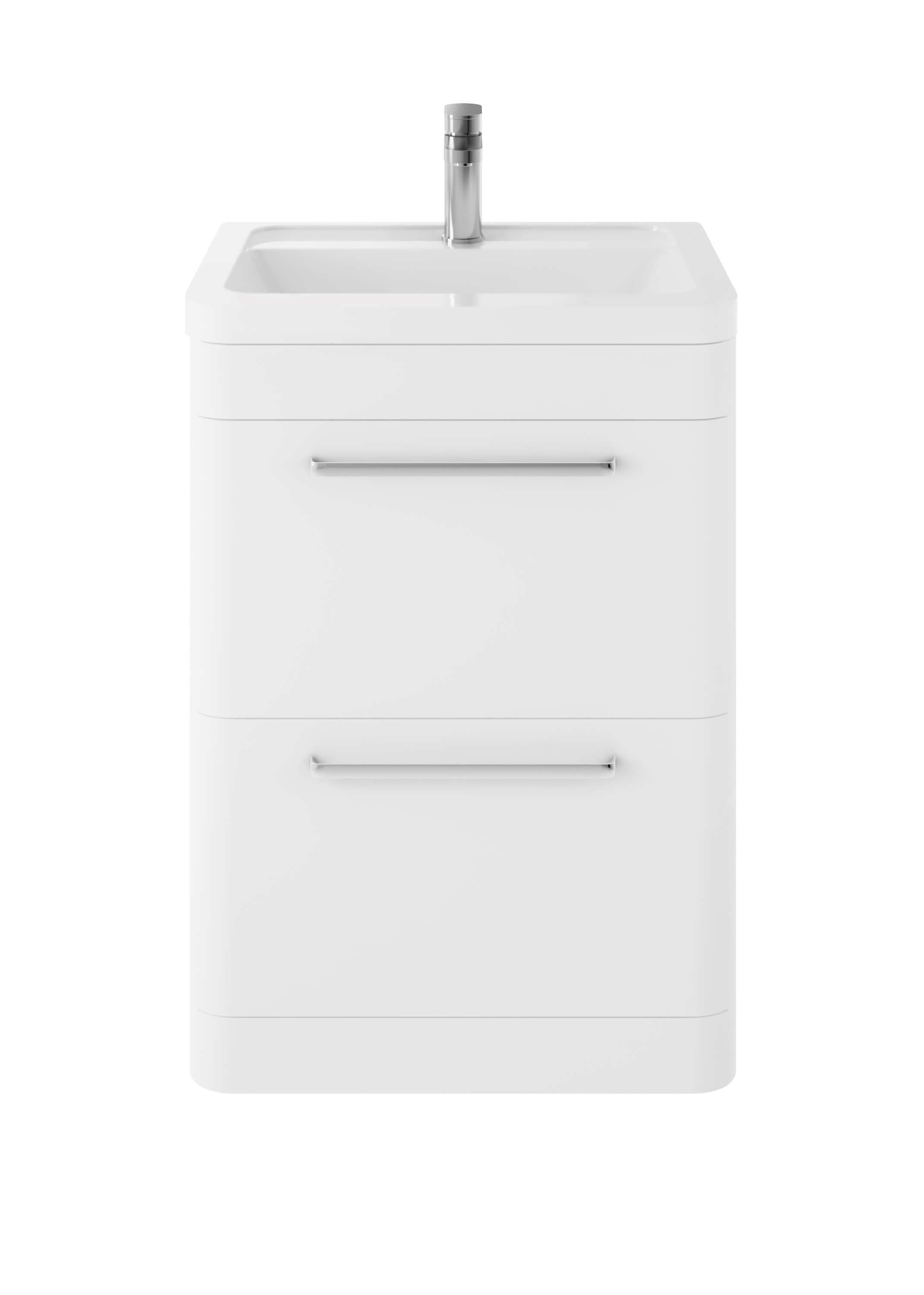 Hudson Reed Solar Pure White Floor Standing 600mm Vanity Unit and Ceramic Basin SOL101A