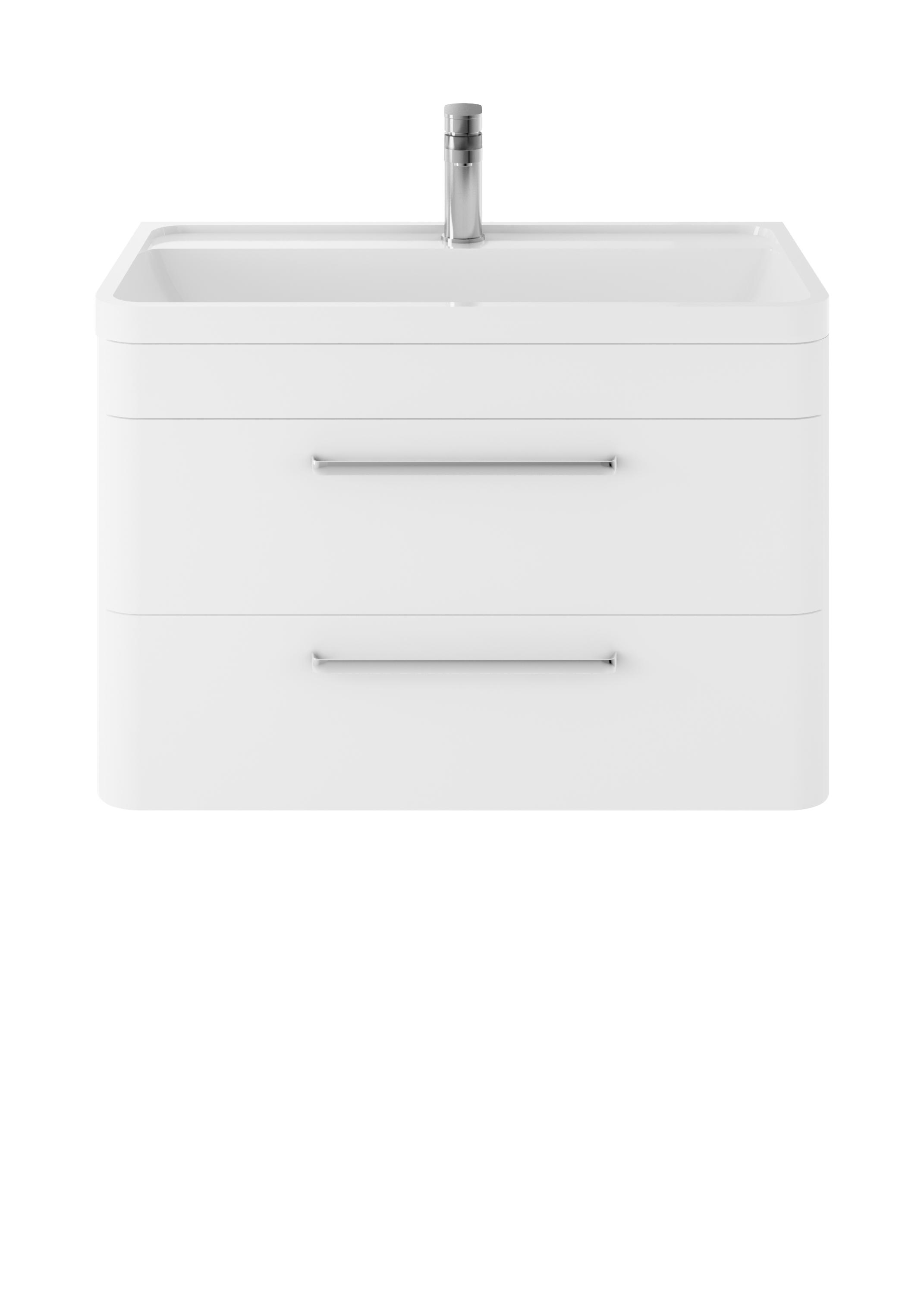 Hudson Reed Solar Pure White Wall Hung 800mm Vanity Unit and Polymarble Basin SOL104
