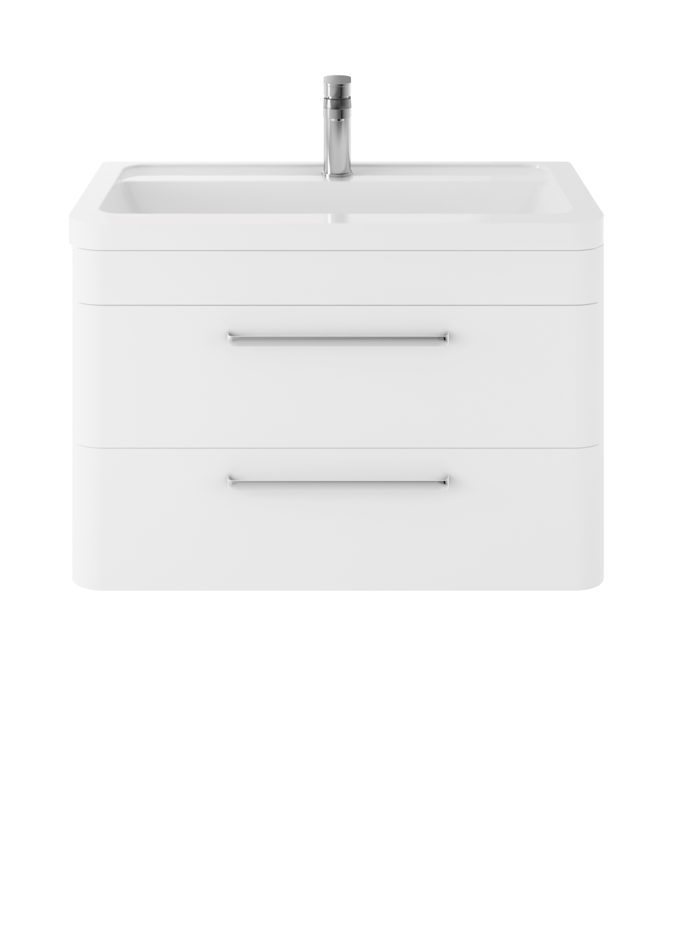 Hudson Reed Solar Pure White Wall Hung 800mm Vanity Unit and Ceramic Basin SOL104A