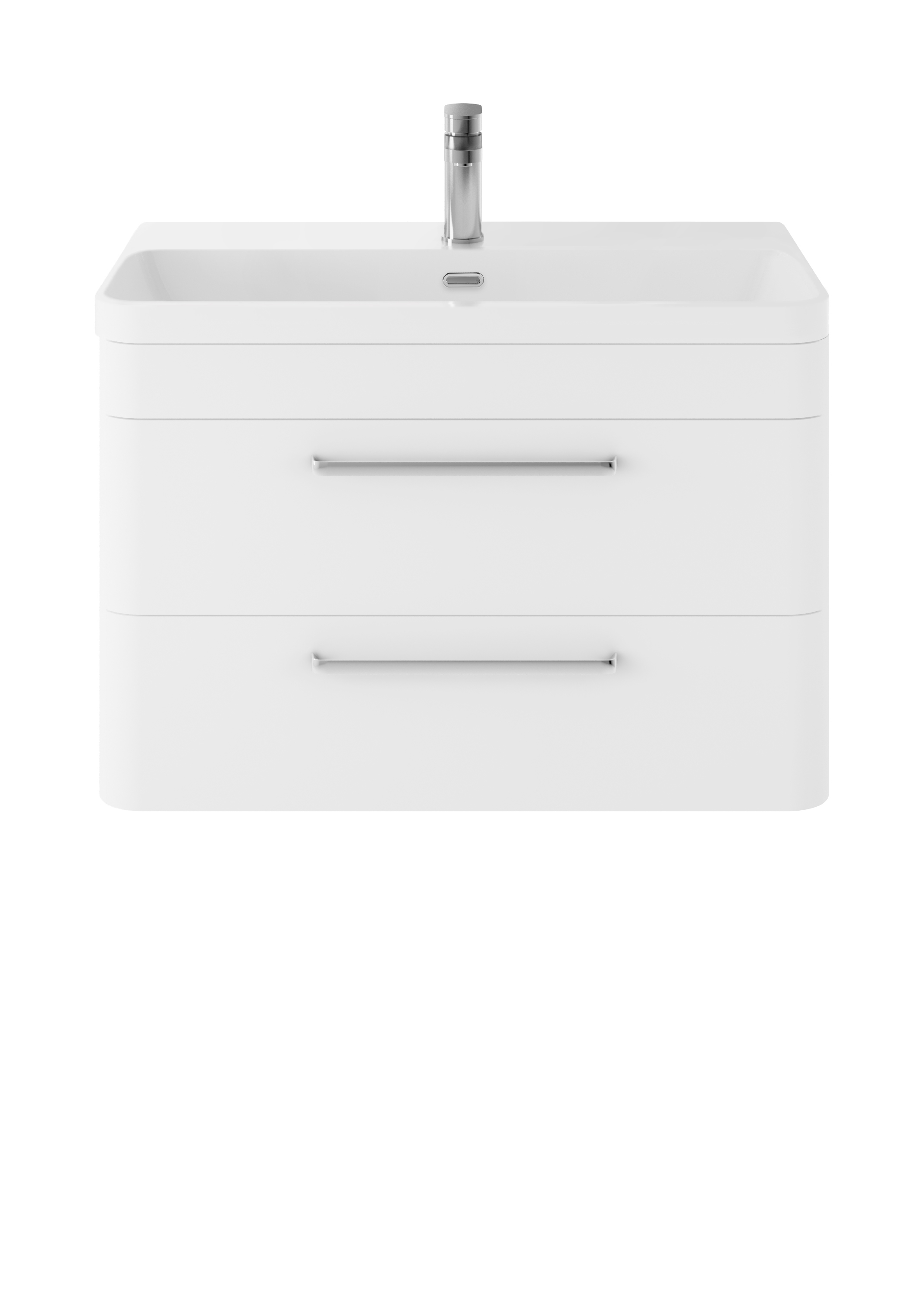 Hudson Reed Solar Pure White Wall Hung 800mm Vanity Unit and Thin Edge Ceramic Basin SOL104B