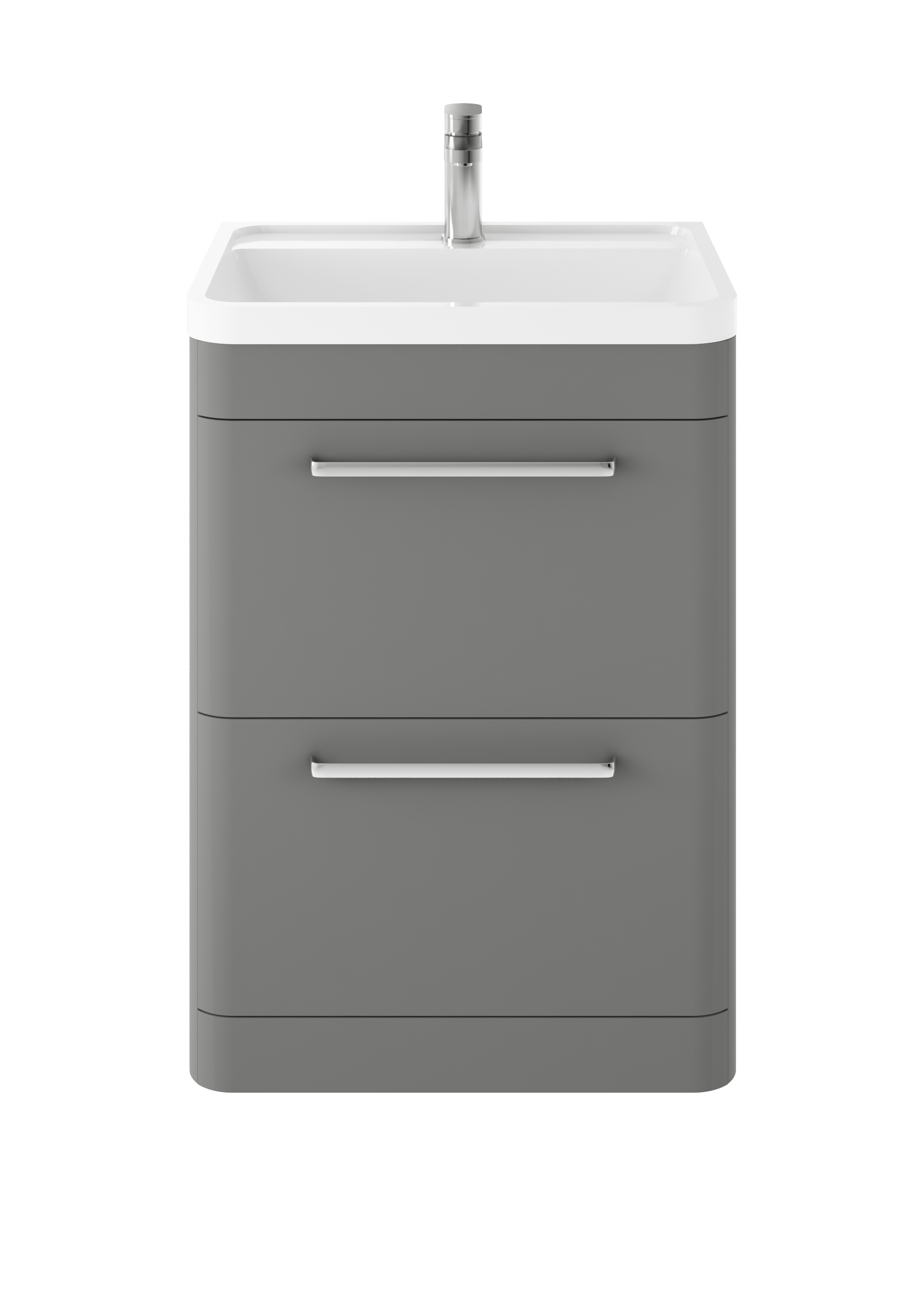Hudson Reed Solar Cool Grey Floor Standing 600mm Vanity Unit and Polymarble Basin SOL201