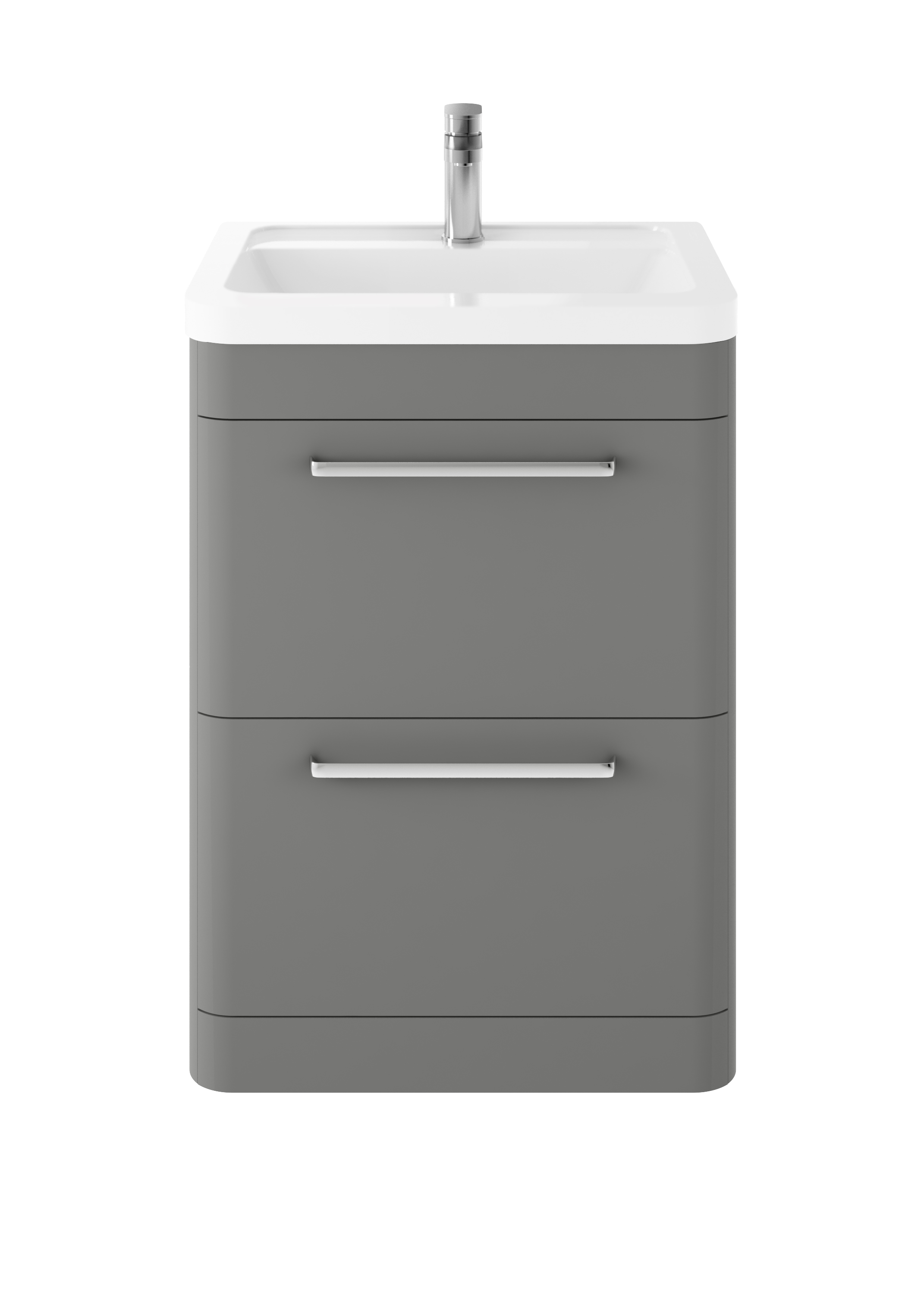 Hudson Reed Solar Cool Grey Floor Standing 600mm Vanity Unit and Ceramic Basin SOL201A
