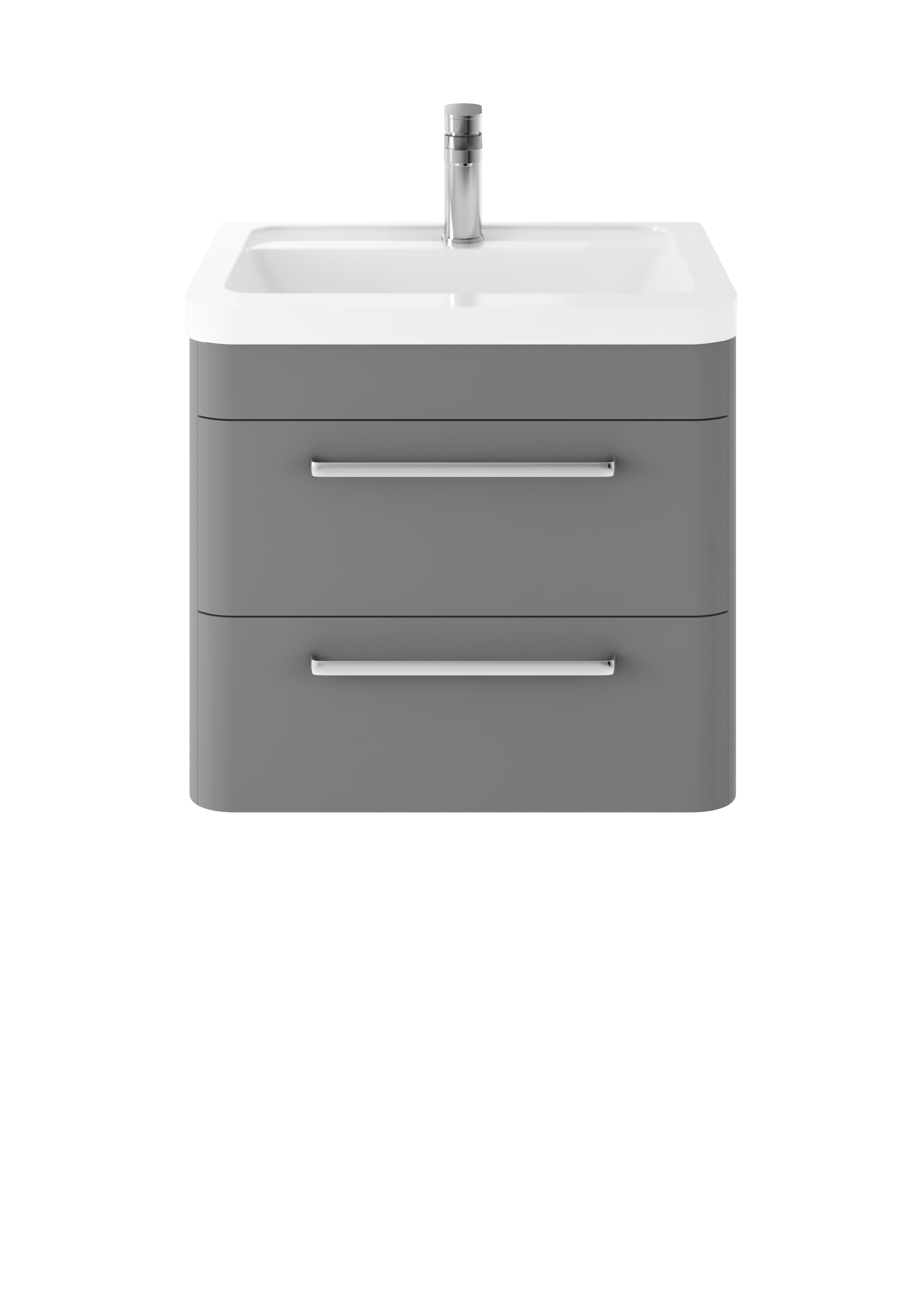 Hudson Reed Solar Cool Grey Wall Hung 600mm Vanity Unit and Ceramic Basin SOL202A