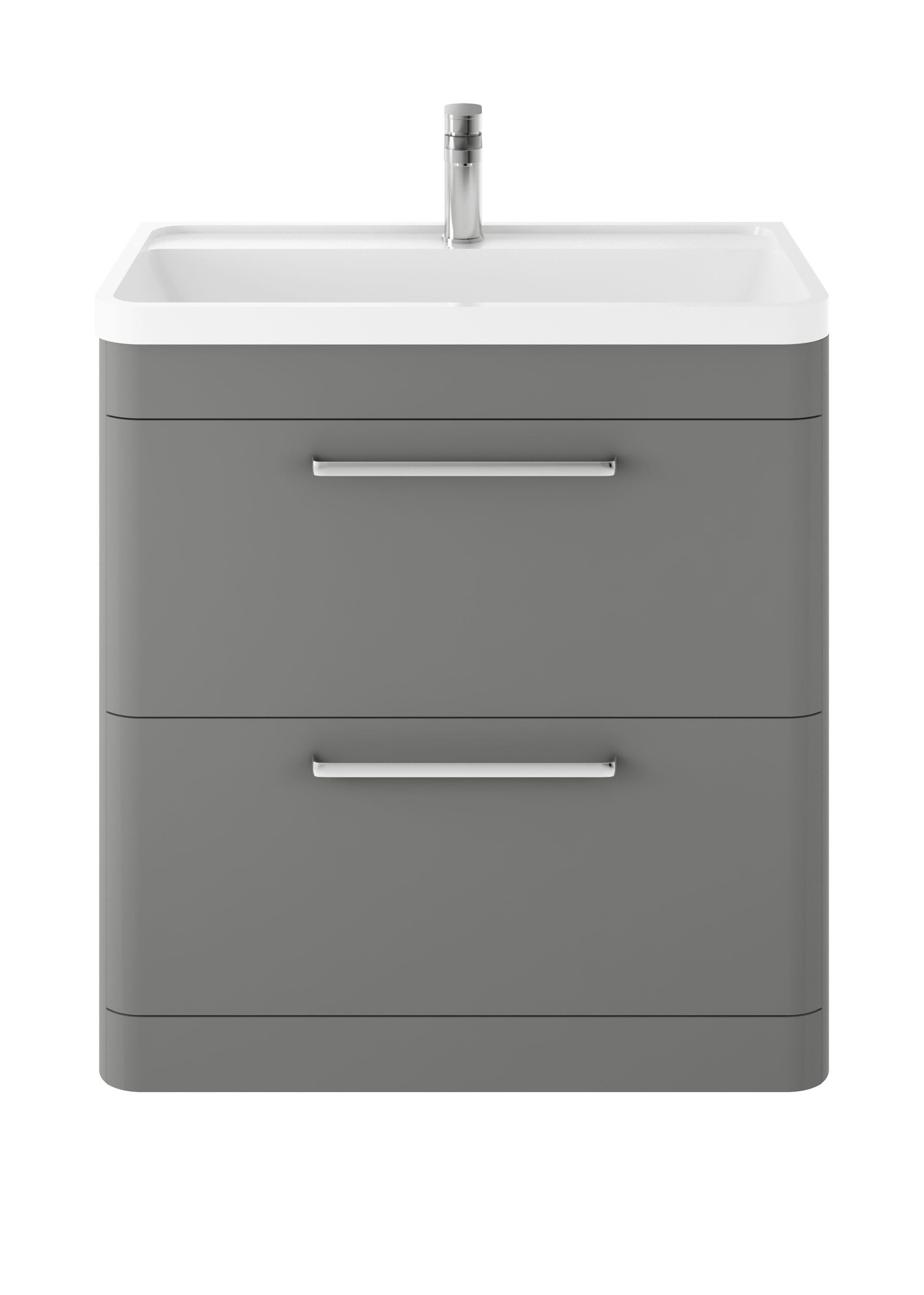 Hudson Reed Solar Cool Grey Floor Standing 800mm Vanity Unit and Polymarble Basin SOL203