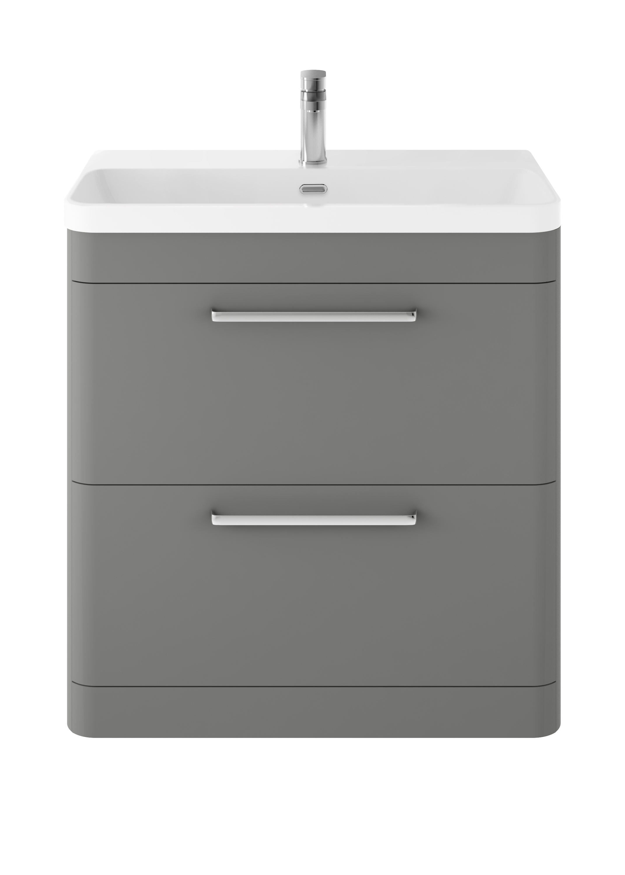 Hudson Reed Solar Cool Grey Floor Standing 800mm Vanity Unit and Thin Edge Ceramic Basin SOL203B