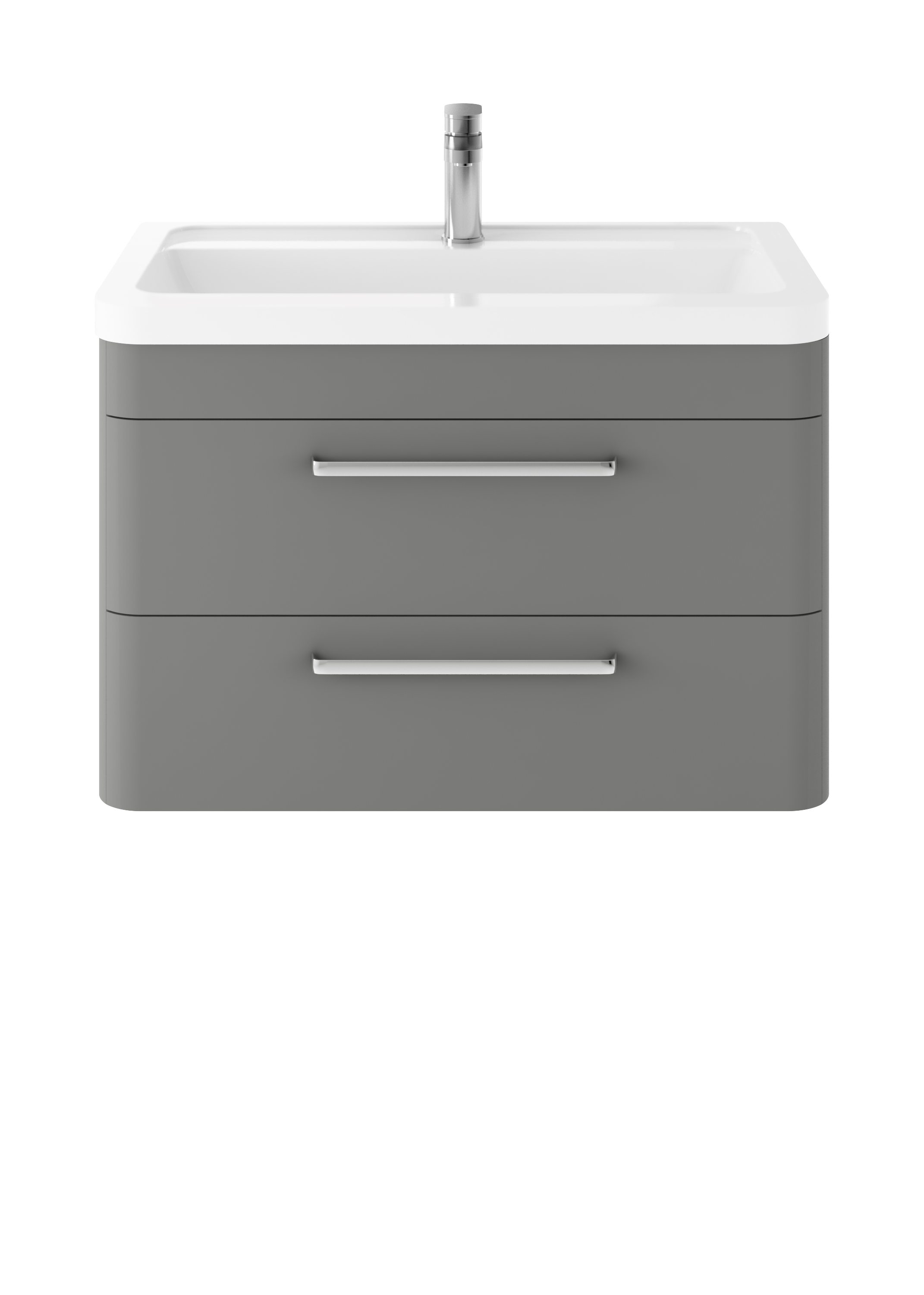 Hudson Reed Solar Cool Grey Wall Hung 800mm Vanity Unit and Ceramic Basin SOL204A