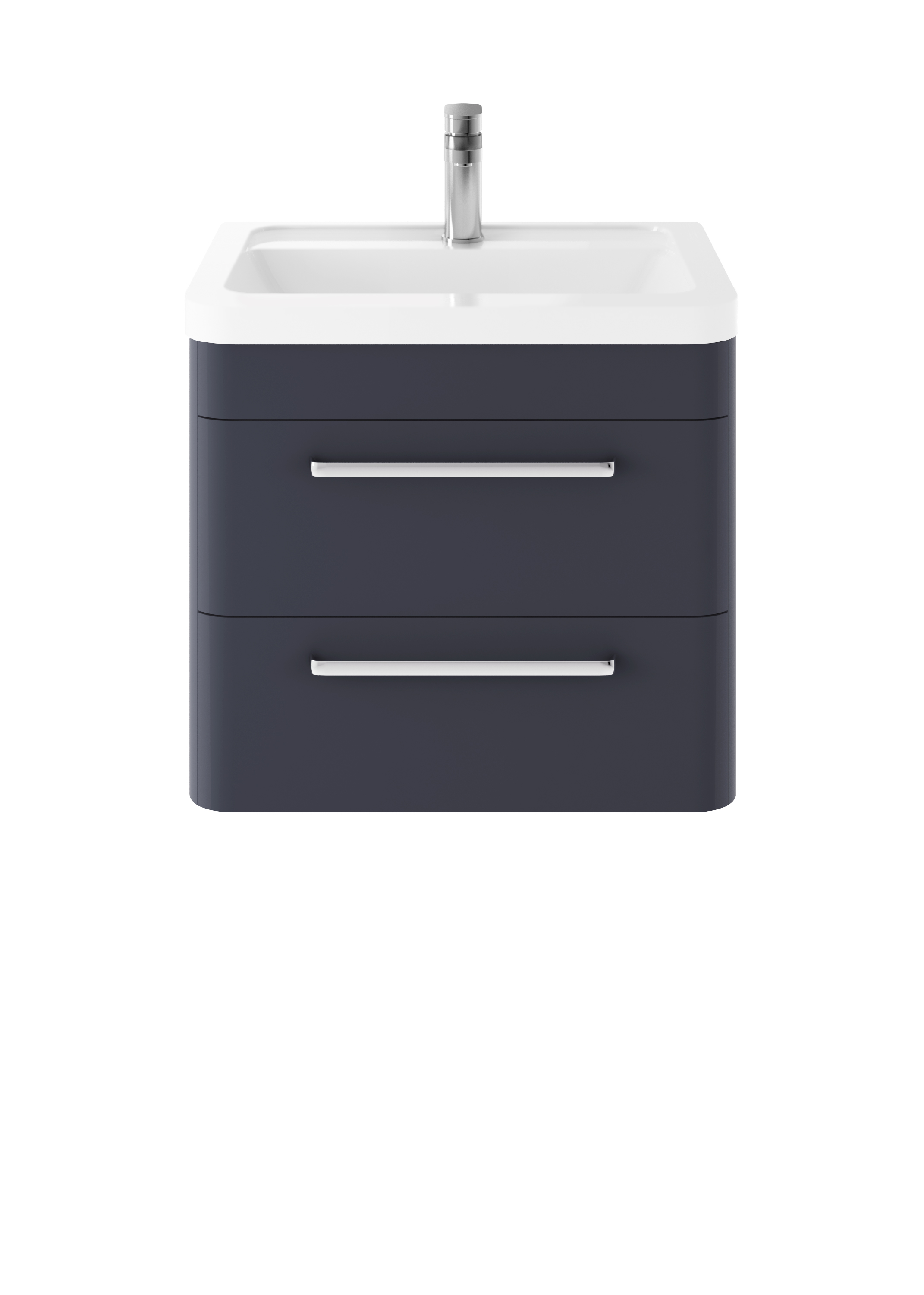 Hudson Reed Solar Indigo Blue Wall Hung 600mm Vanity Unit and Ceramic Basin SOL302A
