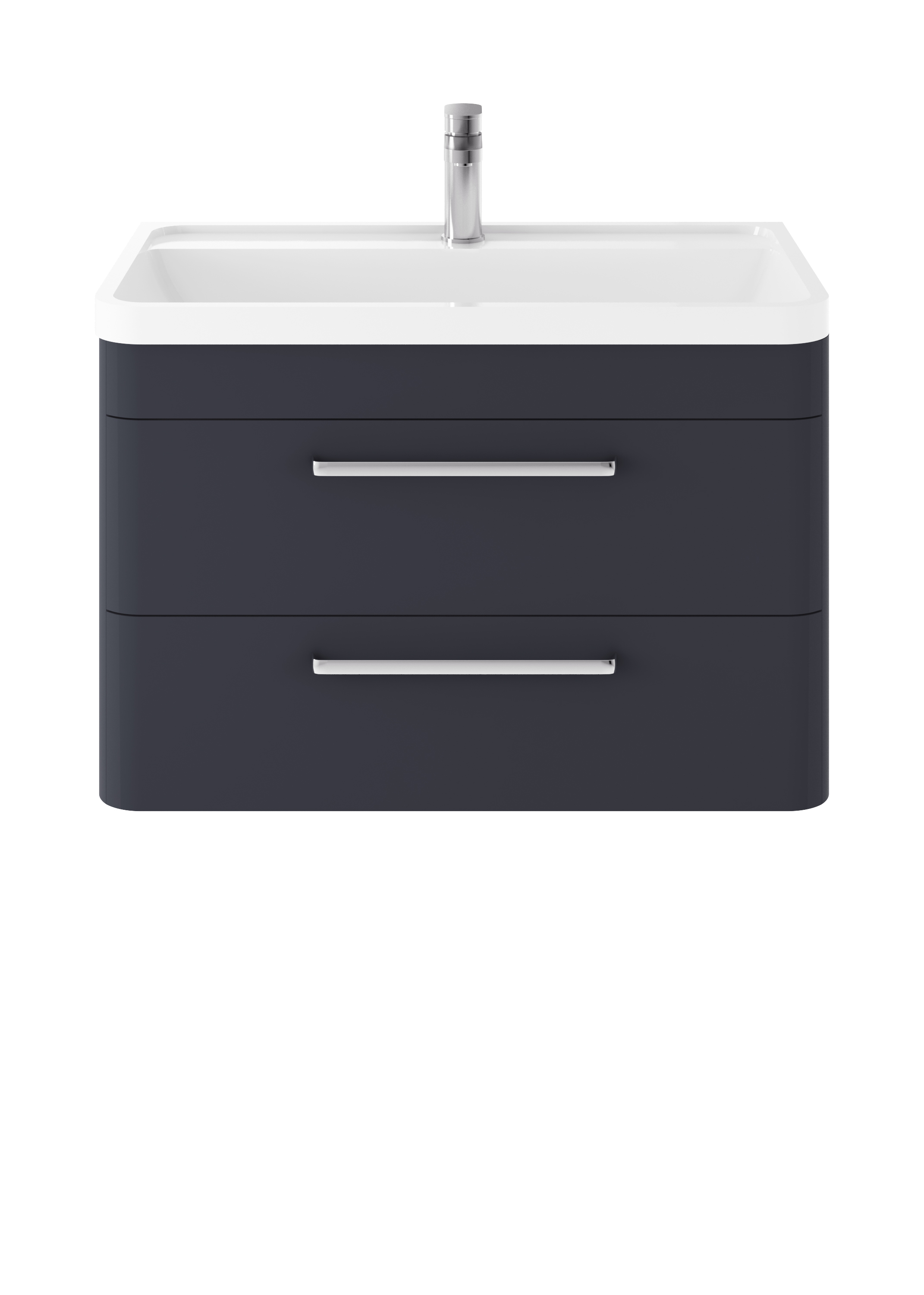 Hudson Reed Solar Indigo Blue Wall Hung 800mm Vanity Unit and Polymarble Basin SOL304