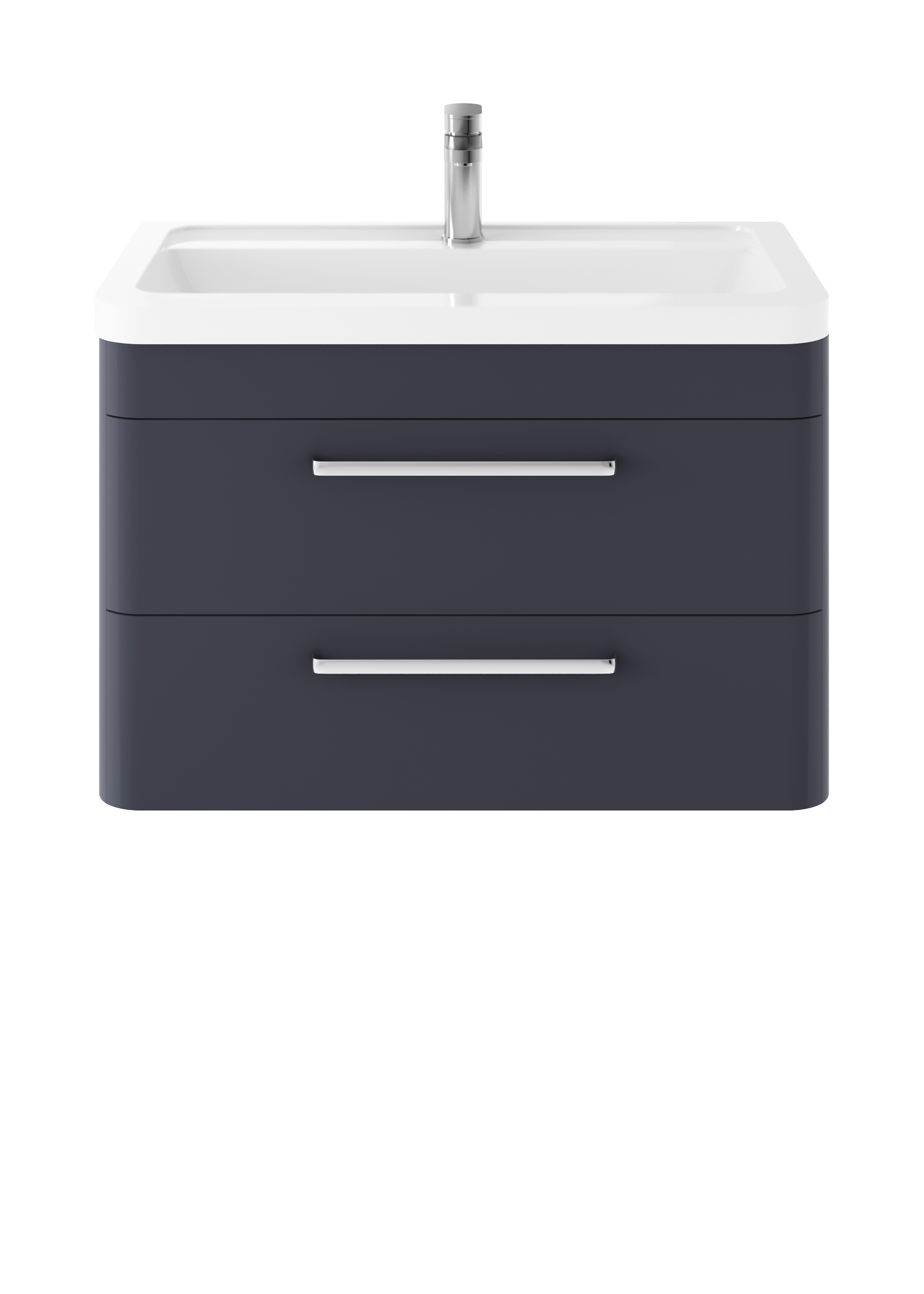 Hudson Reed Solar Indigo Blue Wall Hung 800mm Vanity Unit and Ceramic Basin SOL304A