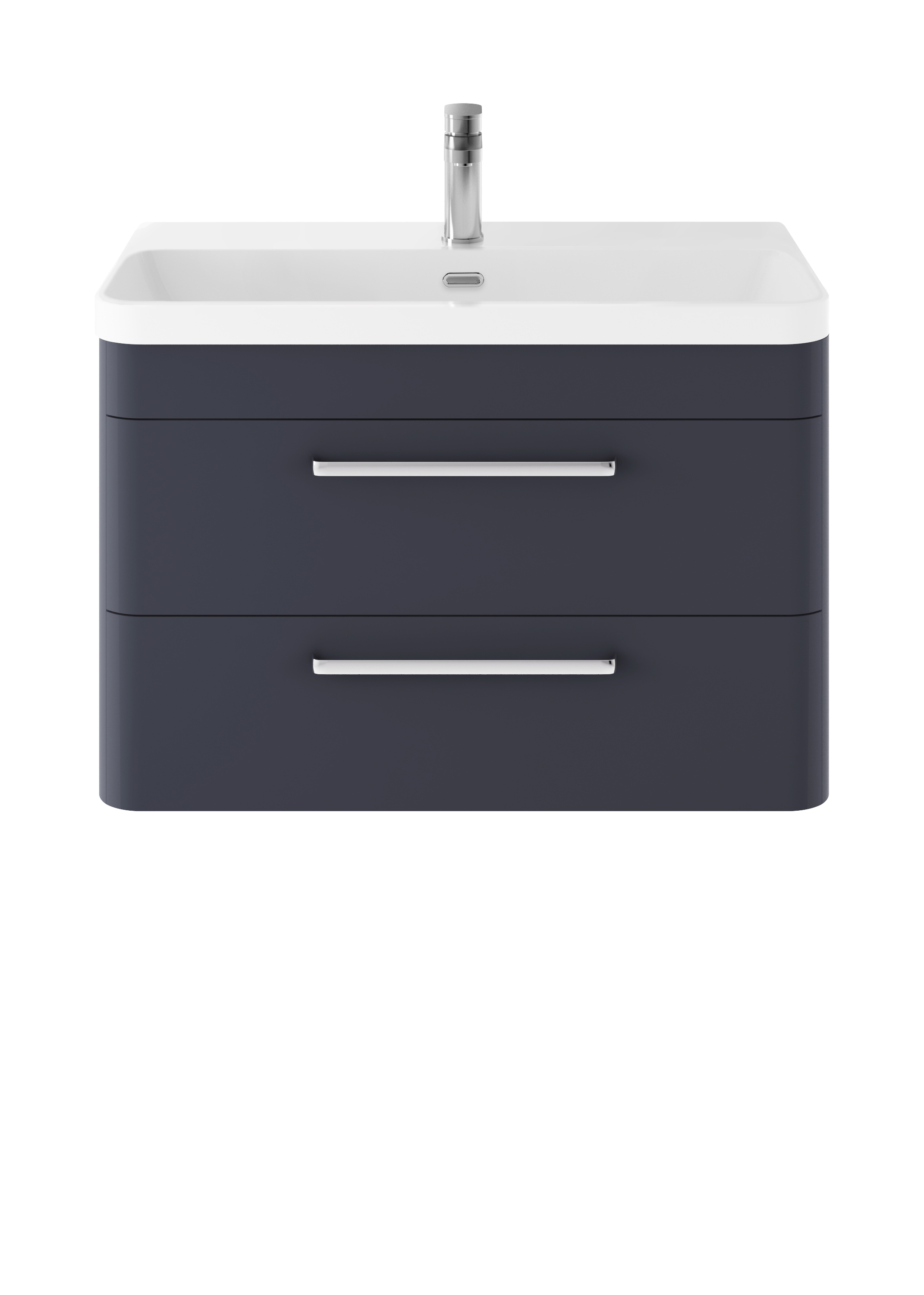 Hudson Reed Solar Indigo Blue Wall Hung 800mm Vanity Unit and Thin Edge Ceramic Basin SOL304B