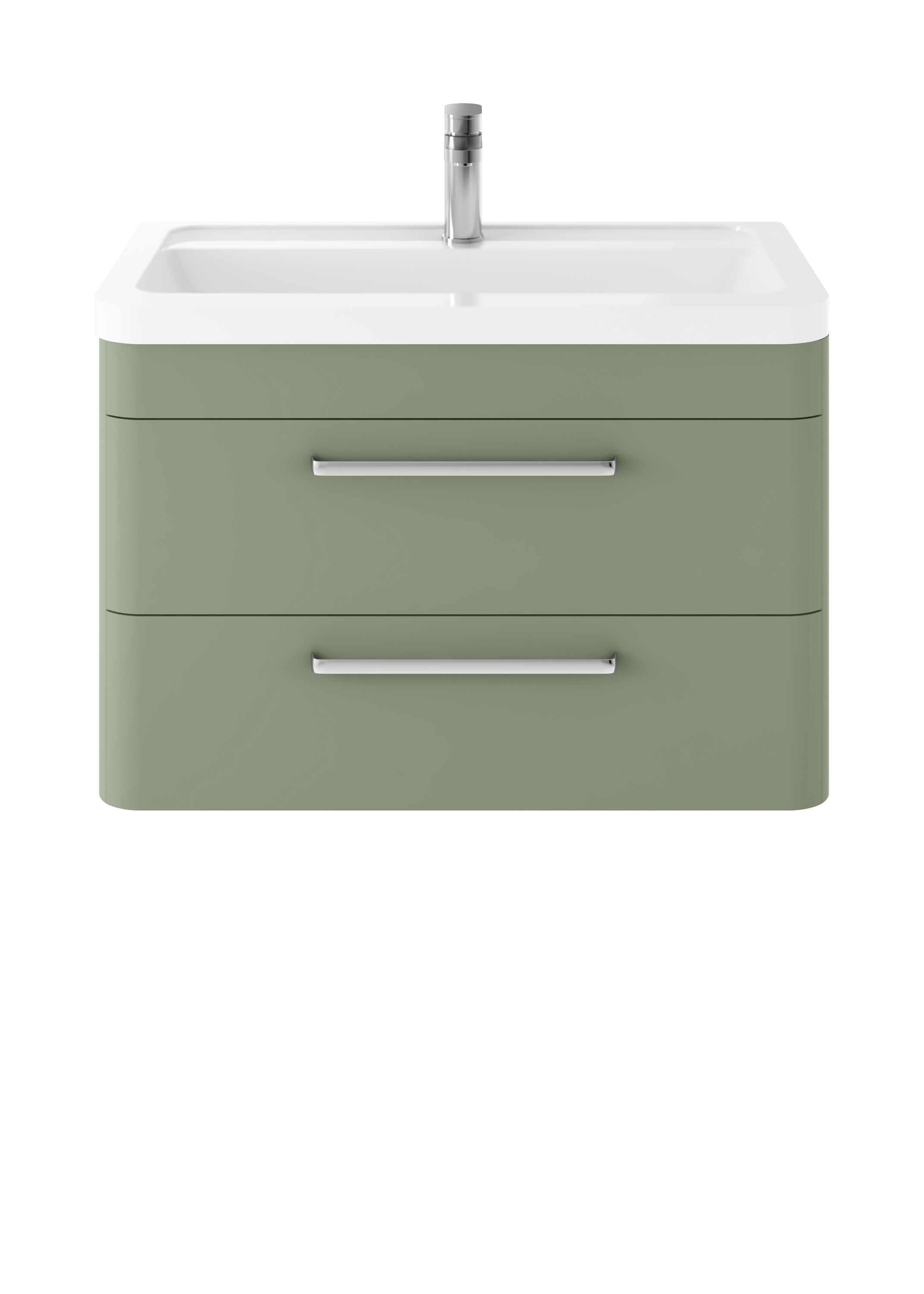 Hudson Reed Solar Fern Green Wall Hung 800mm Vanity Unit and Polymarble Basin SOL804A
