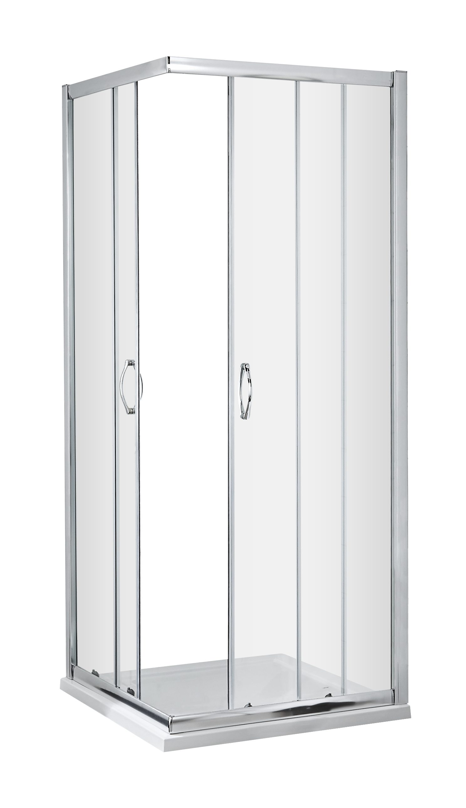 Nuie Ella Chrome 1850 x 760mm Corner Entry Shower Enclosure SQCE7676 E5