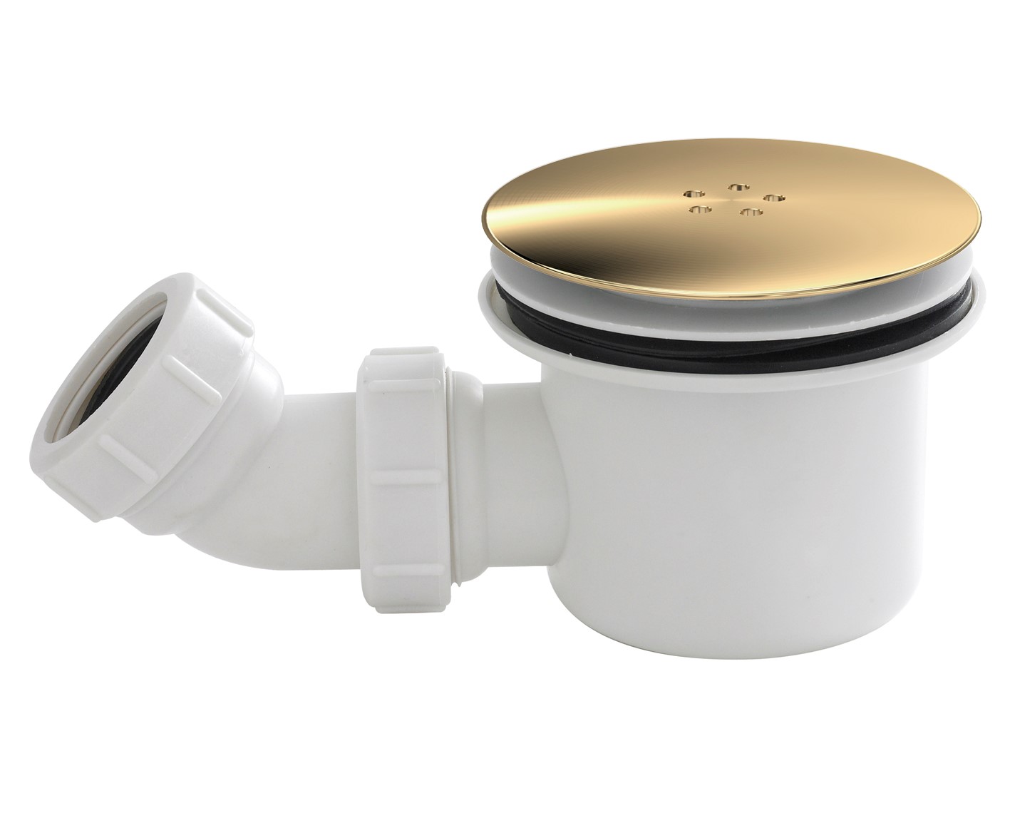 Hudson Reed Nuie Shower Tray Waste Brushed Brass White and Fast Flow STW005