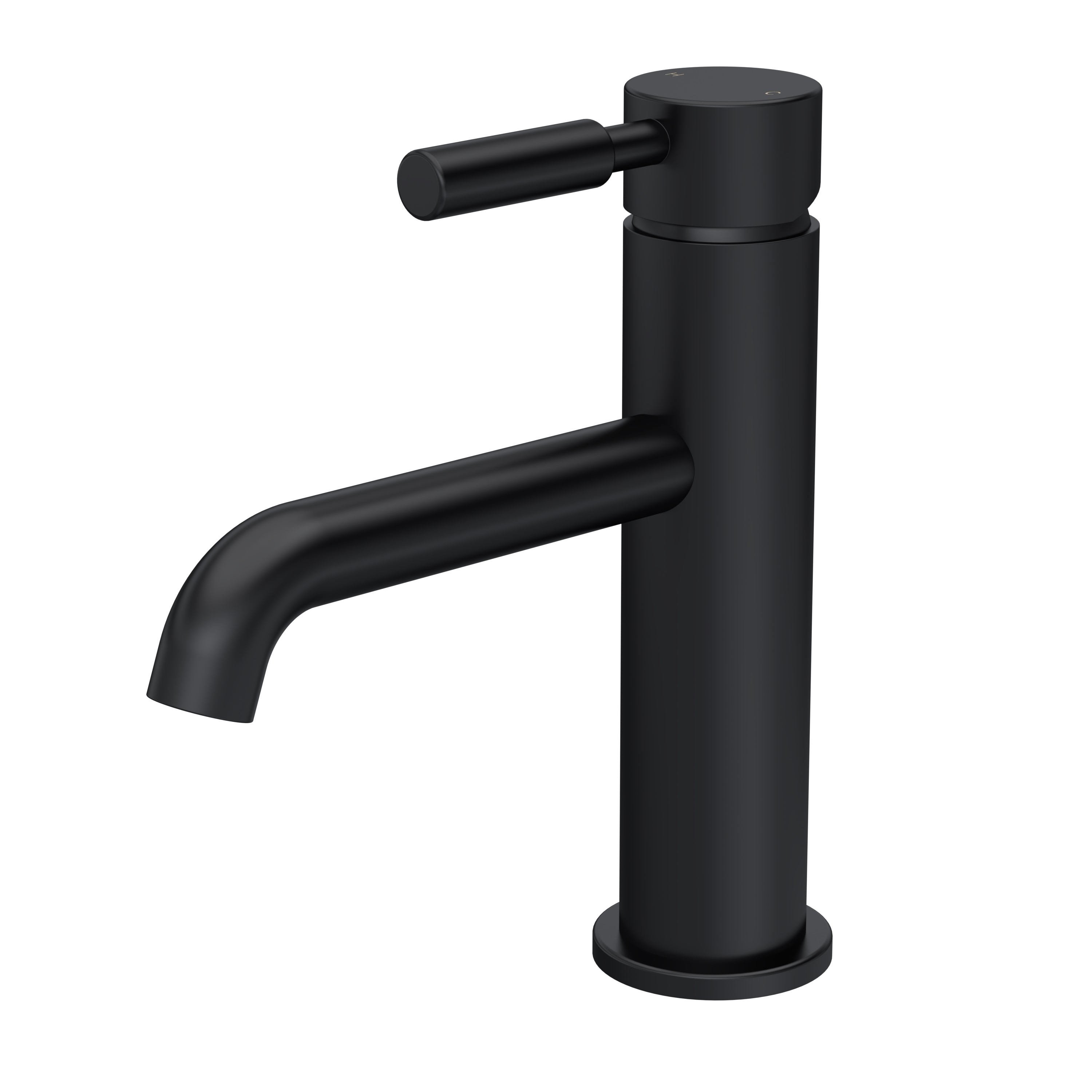 Hudson Reed Tec Lever Matt Black Mono Basin Mixer TEL405