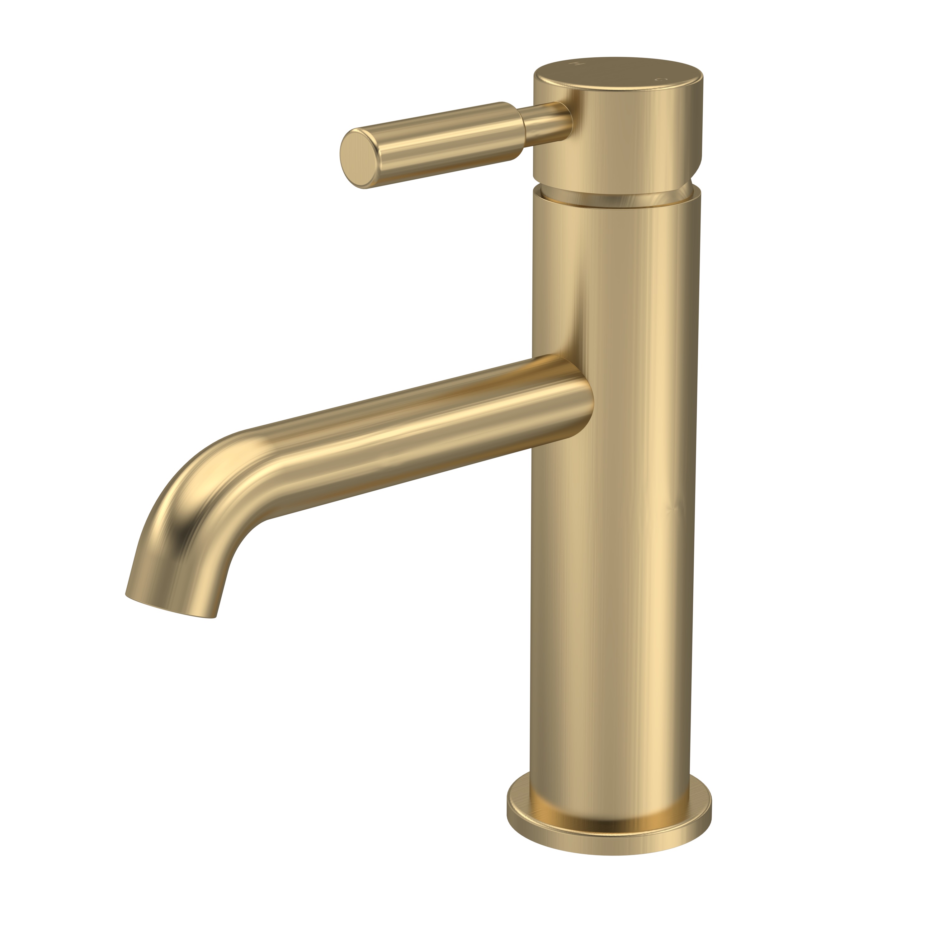 Hudson Reed Tec Lever Brushed Brass Mono Basin Mixer TEL805
