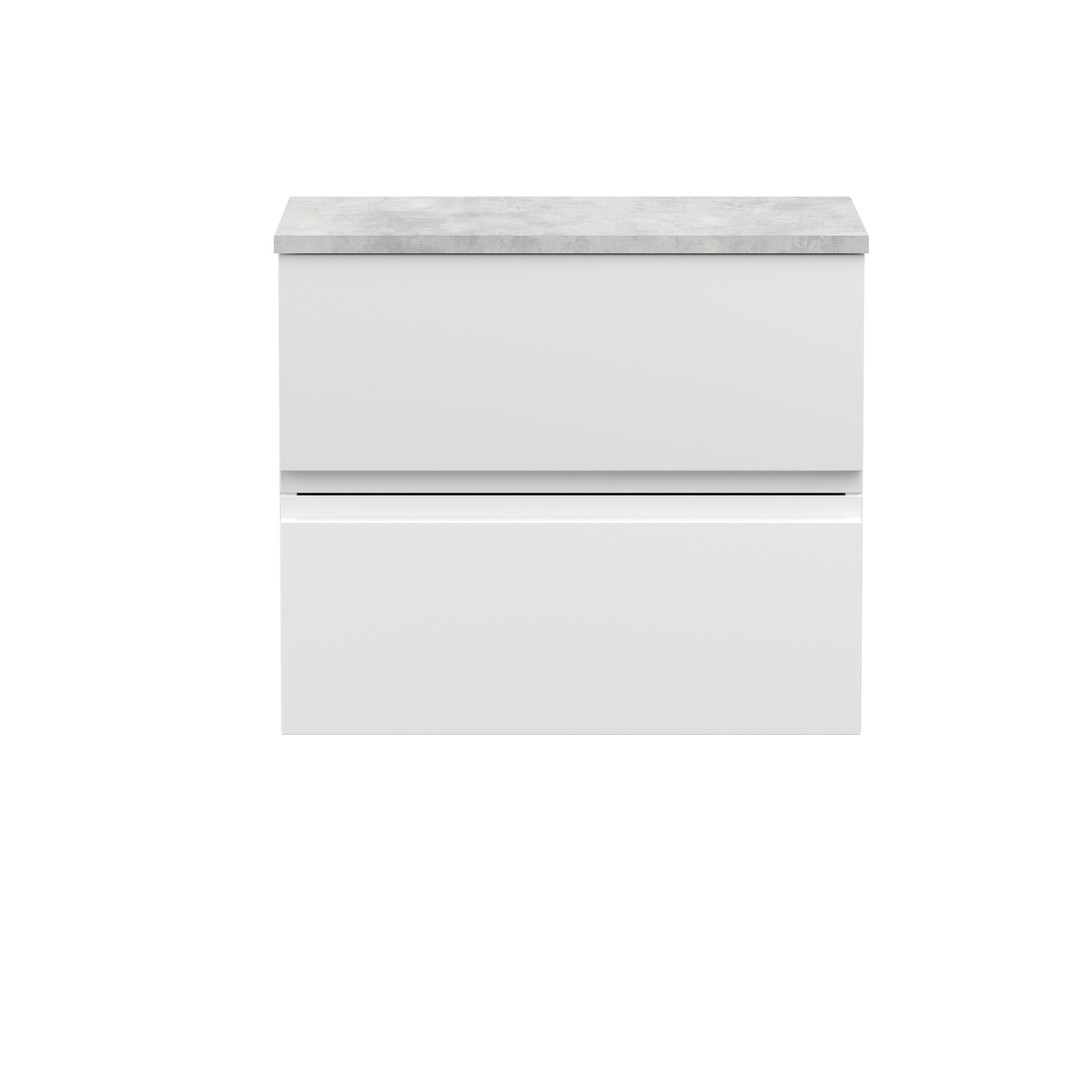 Hudson Reed Urban Satin White 600mm Wall Hung 2 Drawer Vanity Unit and Laminate Worktop URB104LBG