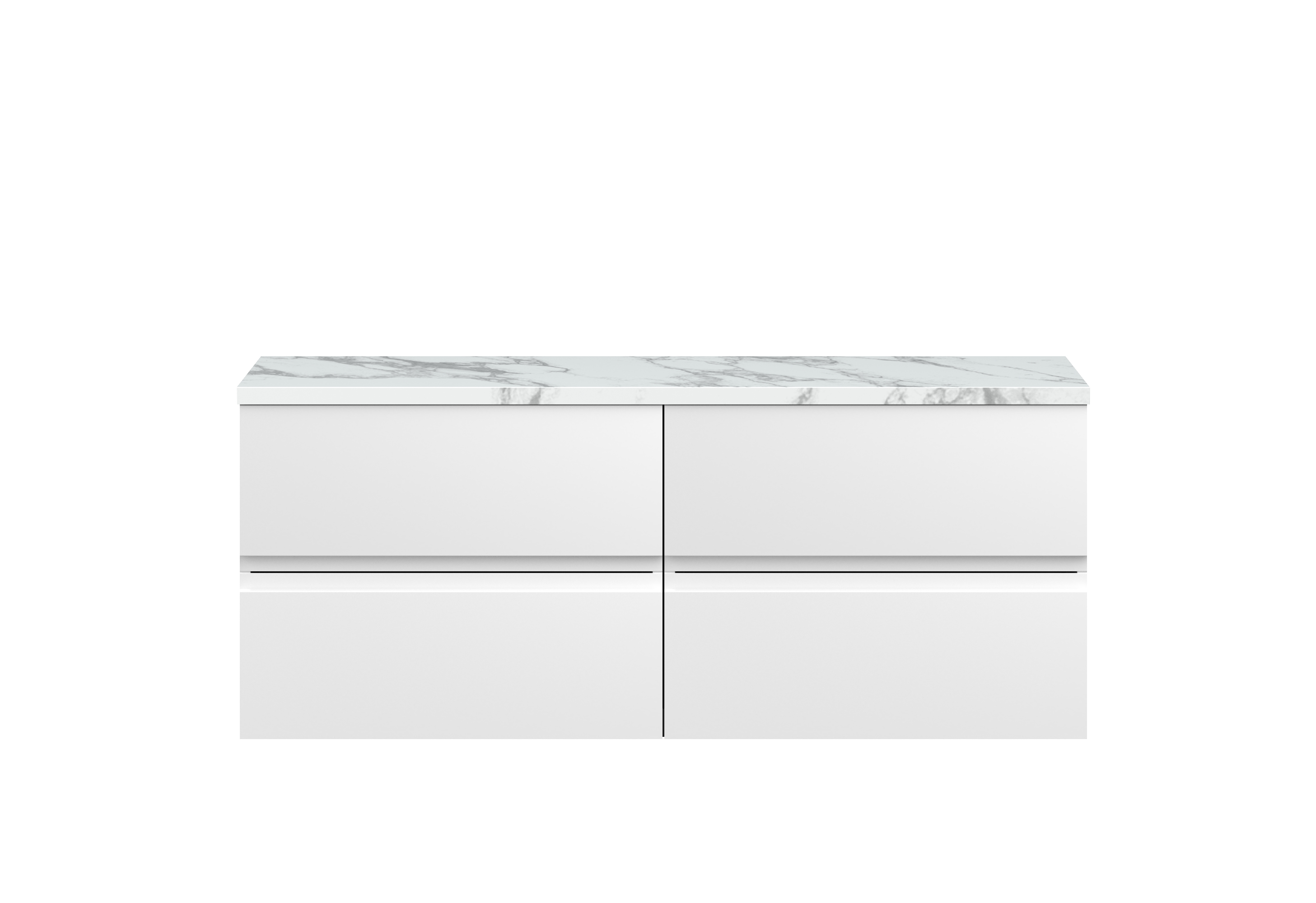 Hudson Reed Urban Satin White 1200mm Wall Hung 4 Vanity Unit and Laminate Worktop URB104LCM2