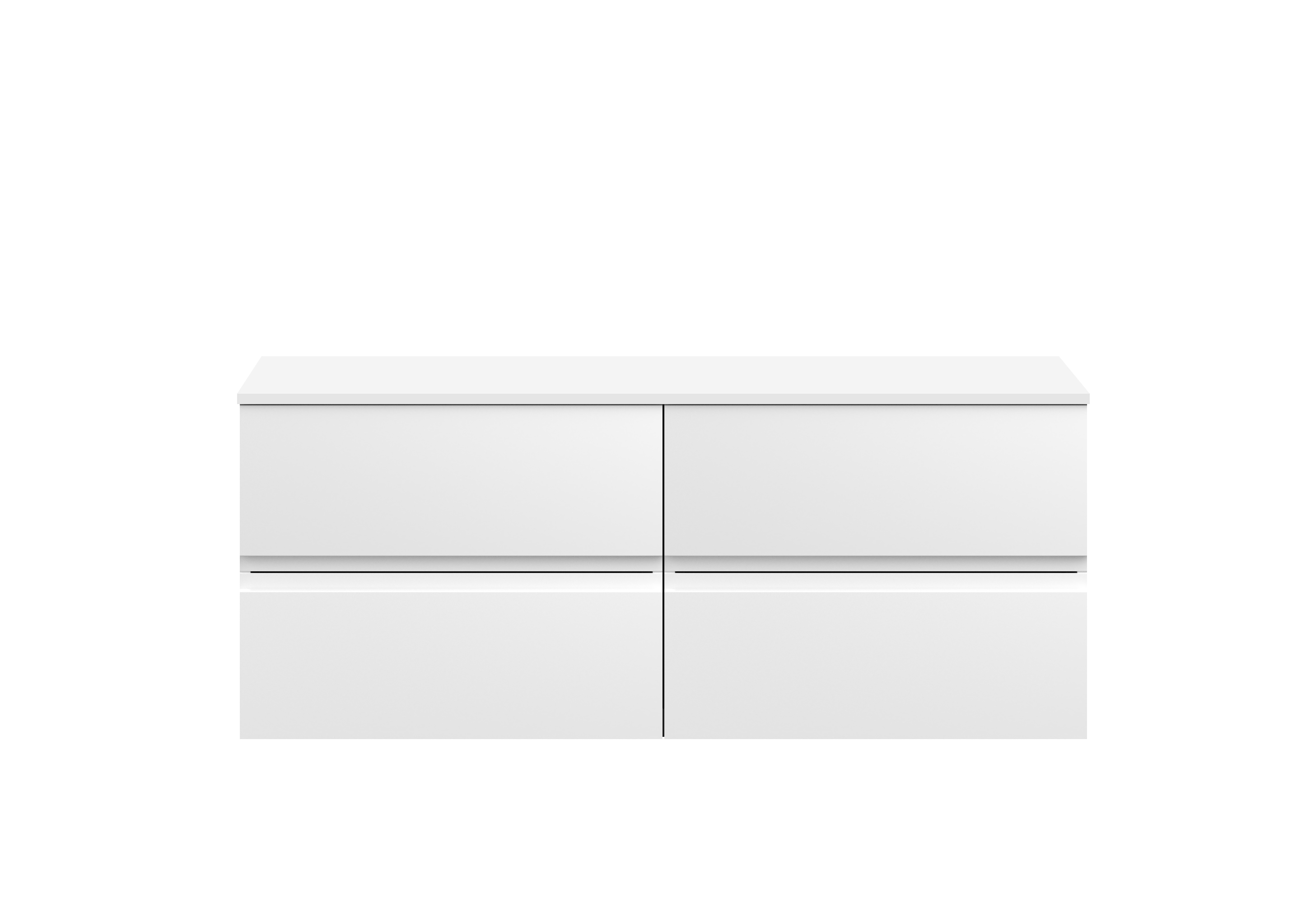 Hudson Reed Urban Satin White 1200 Wall Hung 4 Vanity Unit and Worktop URB104W2