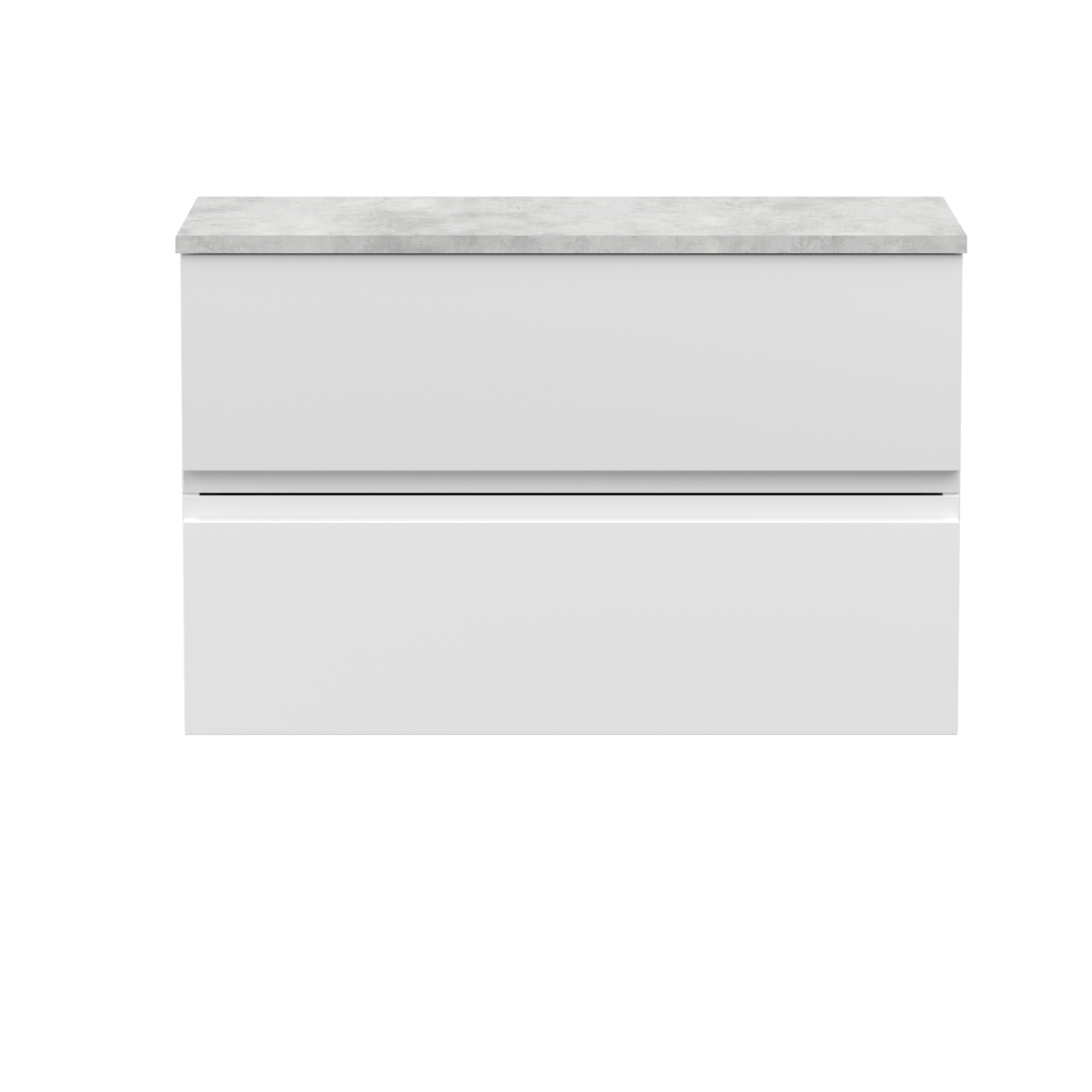 Hudson Reed Urban Satin White 800mm Wall Hung 2 Drawer Vanity Unit and Laminate Worktop URB106LBG