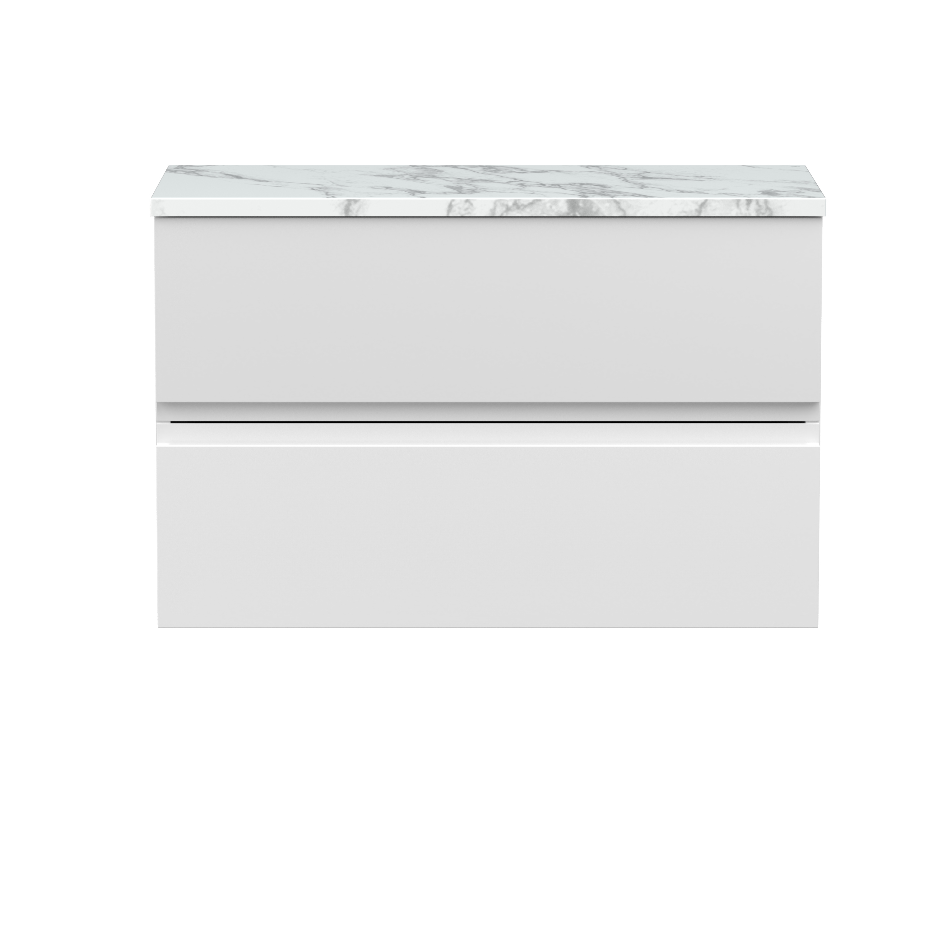 Hudson Reed Urban Satin White 800mm Wall Hung 2 Vanity Unit and Laminate Worktop URB106LCM